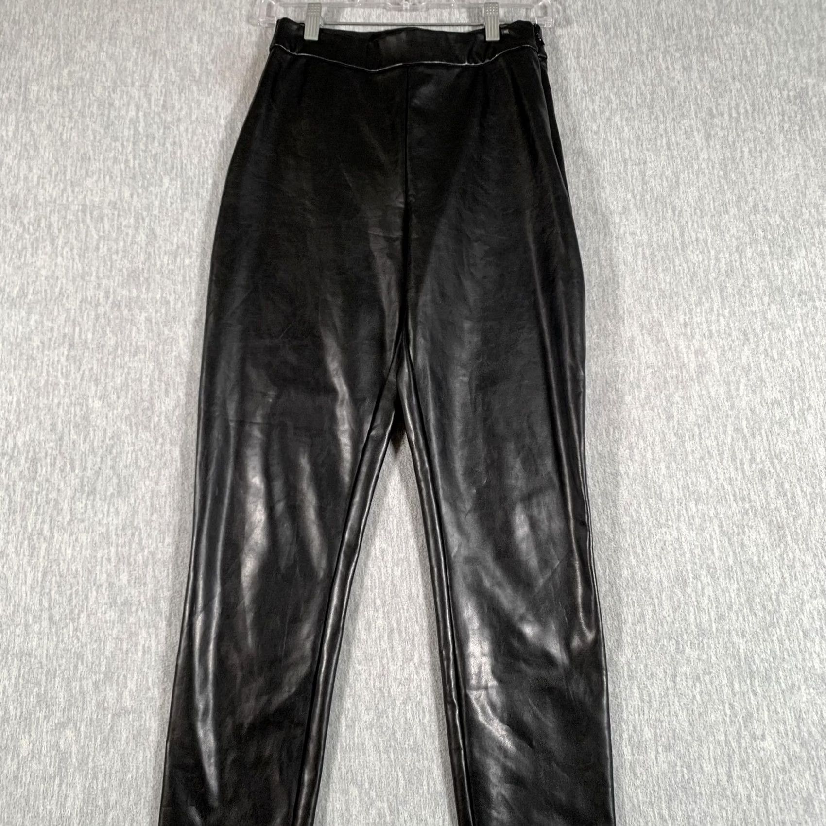 Abercrombie & Fitch Abercrombie & Fitch Pants Womens Small Black High Rise Vegan Leather Leggings Size 28" / US 6 / IT 42 - 2 Thumbnail