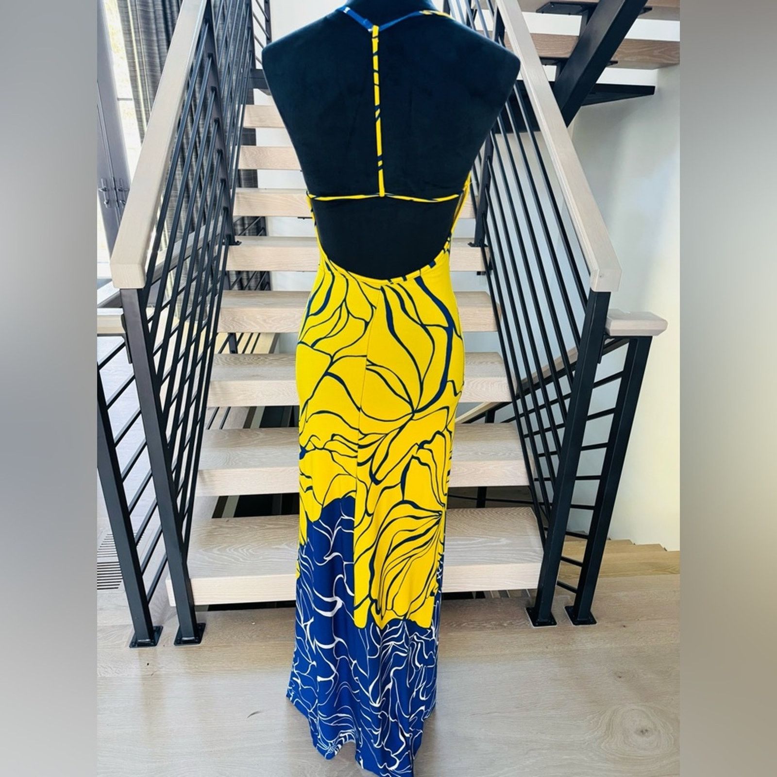 Other Fitted Maxi Summer Elegant Yellow Blue Floral Dress size XS Size XS / US 0-2 / IT 36-38 - 10 Thumbnail