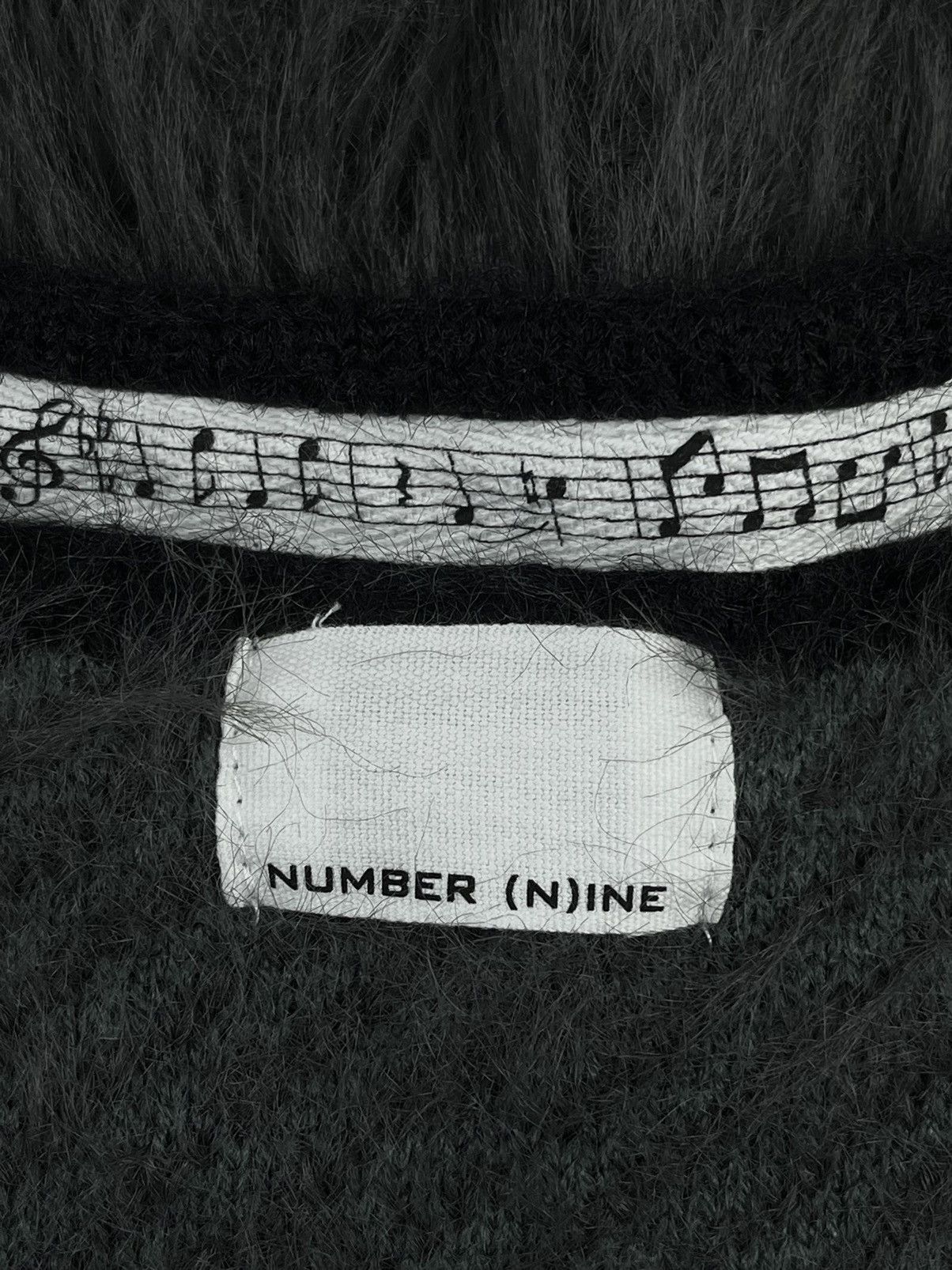 Number (N)ine Number (N)ine Mohair Furry Striped Cardigan Sweater Grey Size US S / EU 44-46 / 1 - 5 Thumbnail