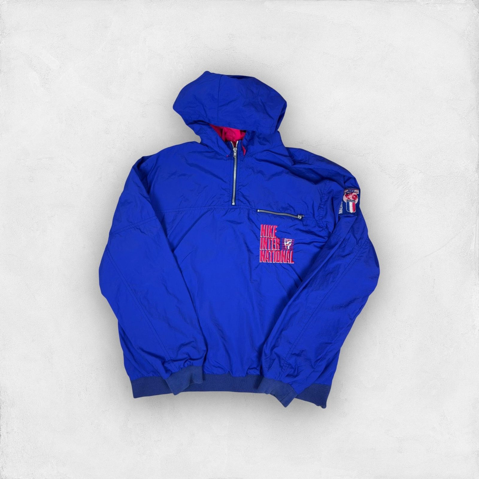 Nike Vintage 90s Nike International Men's Blue Quarter Zip Jacket Size US L / EU 52-54 / 3 - 1 Thumbnail
