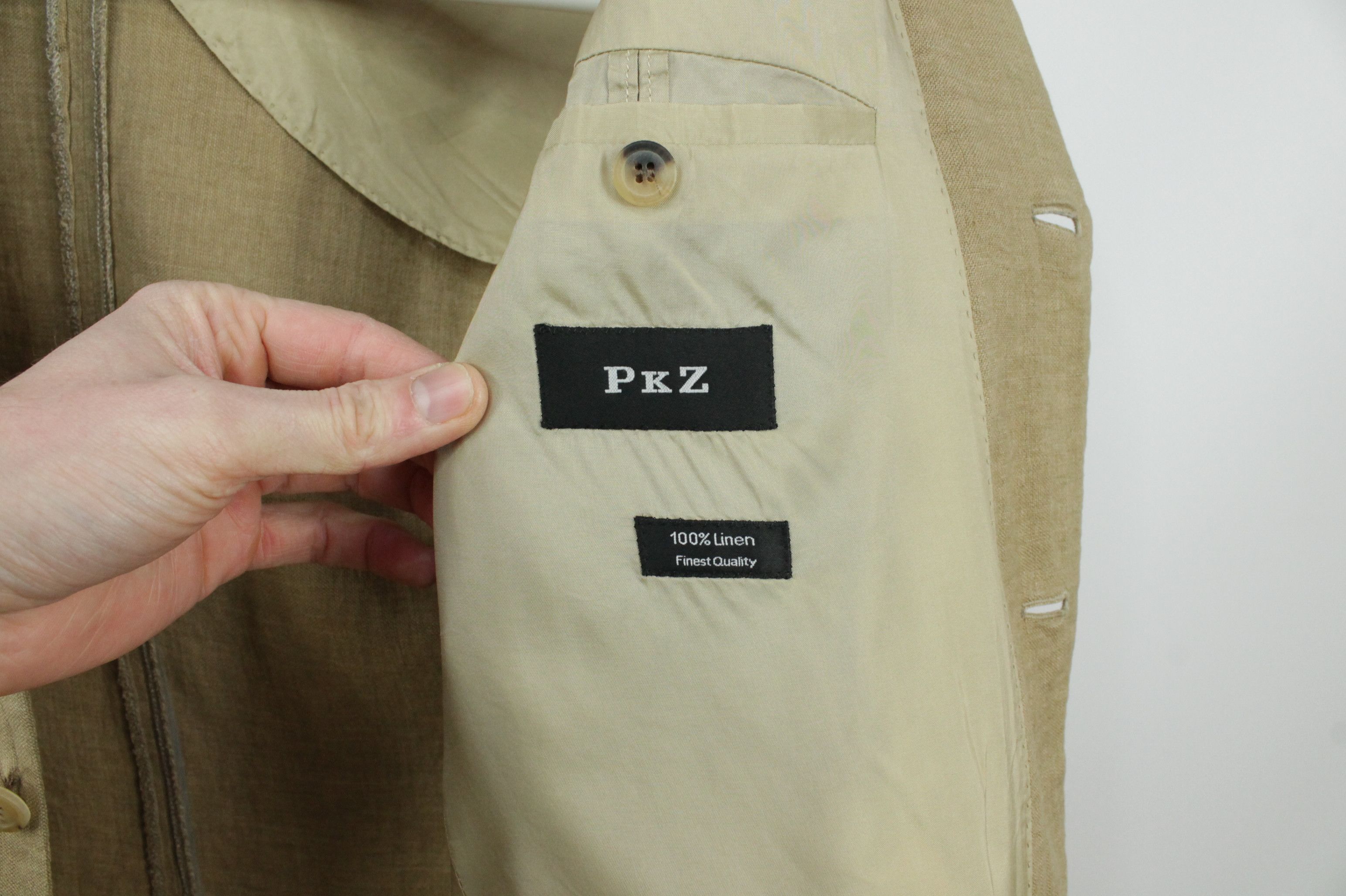 Designer × Hugo Boss × Vintage Vintage Hugo Boss Beige Linen Relaxed Fit Sport Coat Blazer Size US M / EU 48-50 / 2 - 9 Thumbnail