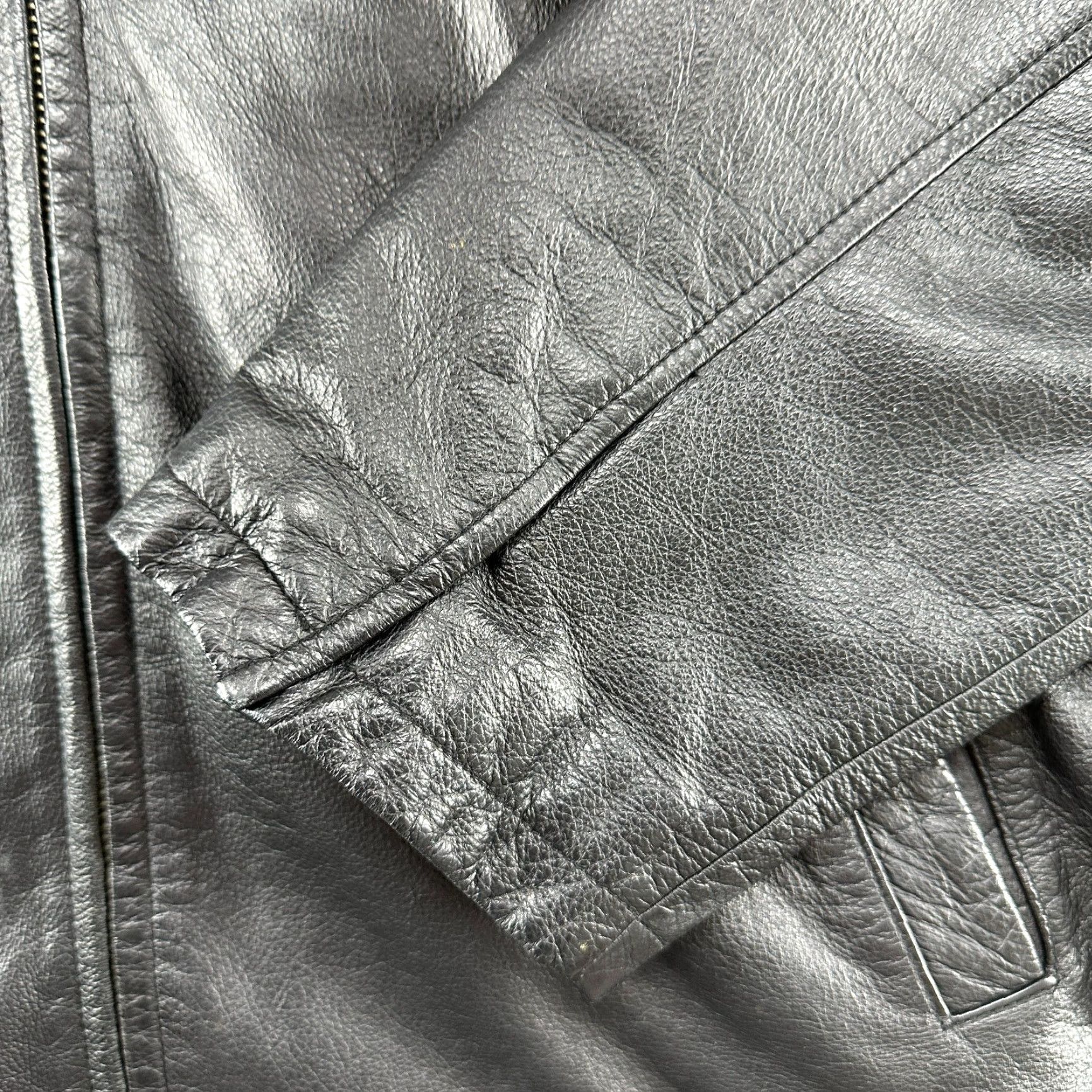 Vintage VINTAGE Wilsons Jacket Mens XL Black Workwear Detroit Style Genuine Leather Y2K Bomber Jacket Full Zip 90s City Classic Western Hip Hop USA Mens Size US XL / EU 56 / 4 - 6 Thumbnail