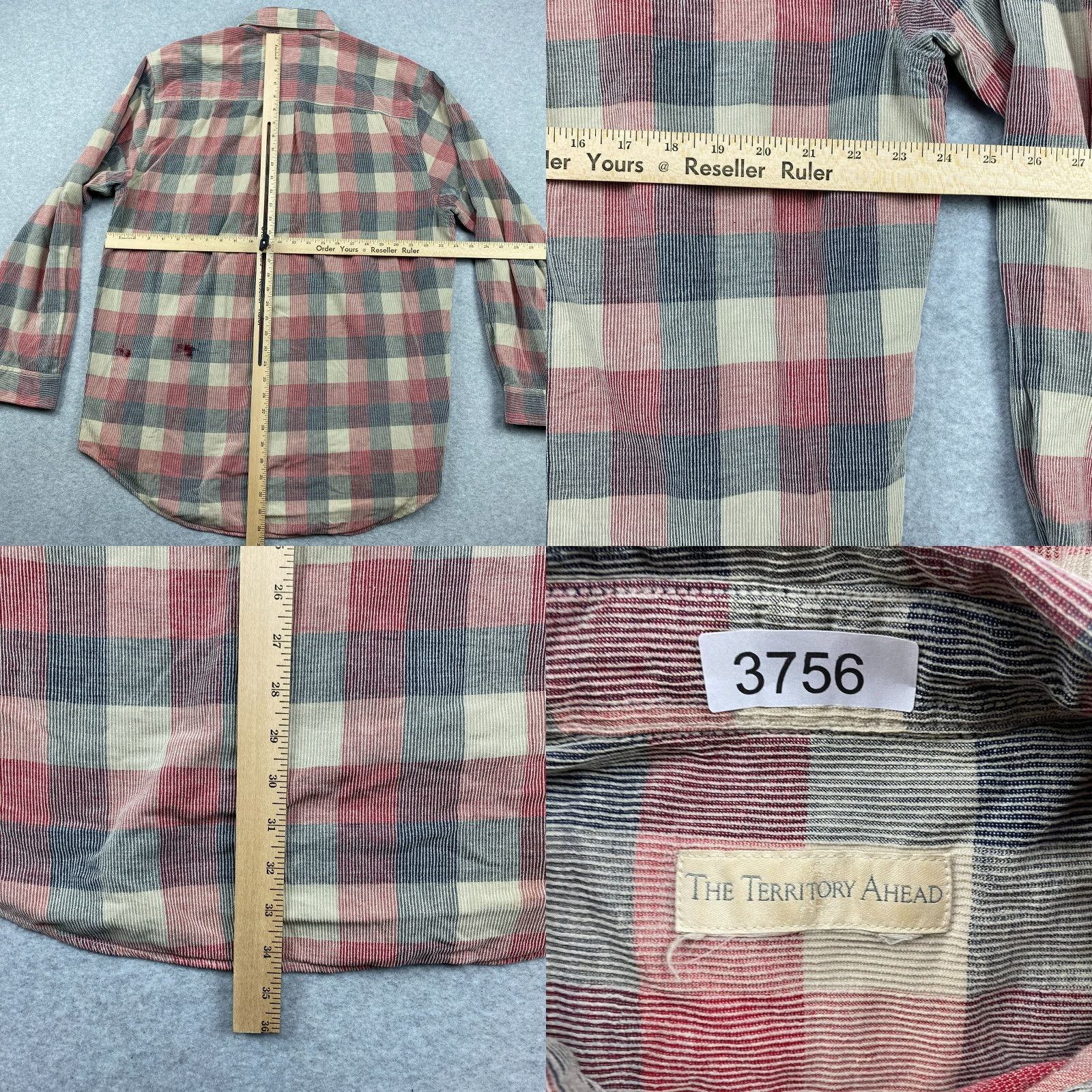 The Territory Ahead Territory Ahead Button-Up Shirt Mens L Multicolor Plaid Heavyweight Cotton Blend Pocketed Collared Long Sleeve Casual Modern Size US L / EU 52-54 / 3 - 9 Thumbnail