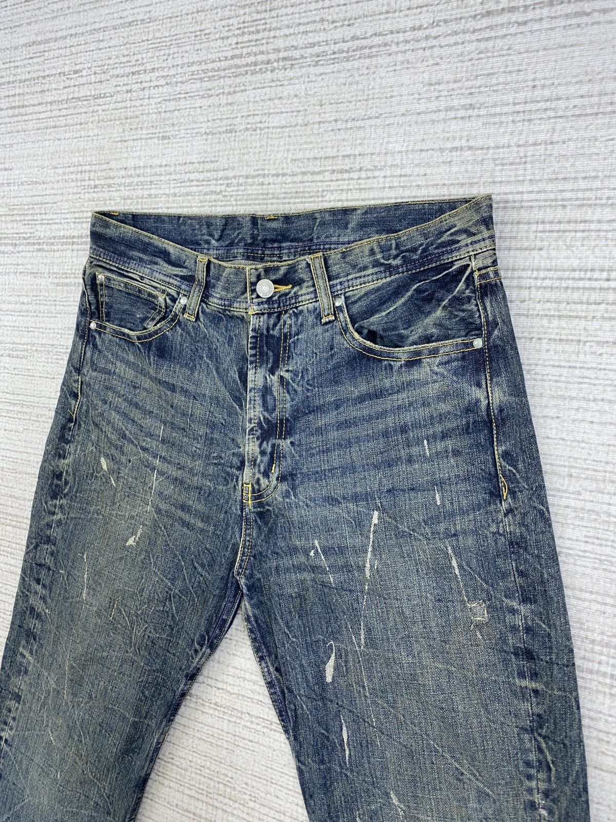 GOA Vintage Flared Japanese Brand Paint Splatter Denim Pants Size US 32 / EU 48 - 6 Thumbnail