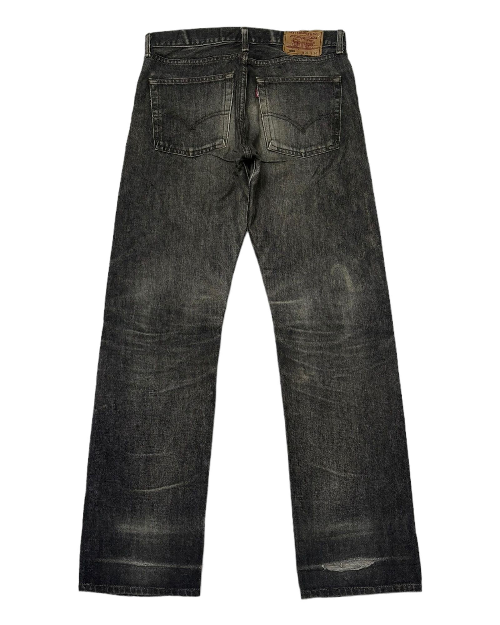 Levi's 🔥LEVIS 505 BLACK THRASH RIPS DENIM JEANS UNDERCOVER STYLE Size US 32 / EU 48 - 2 Thumbnail