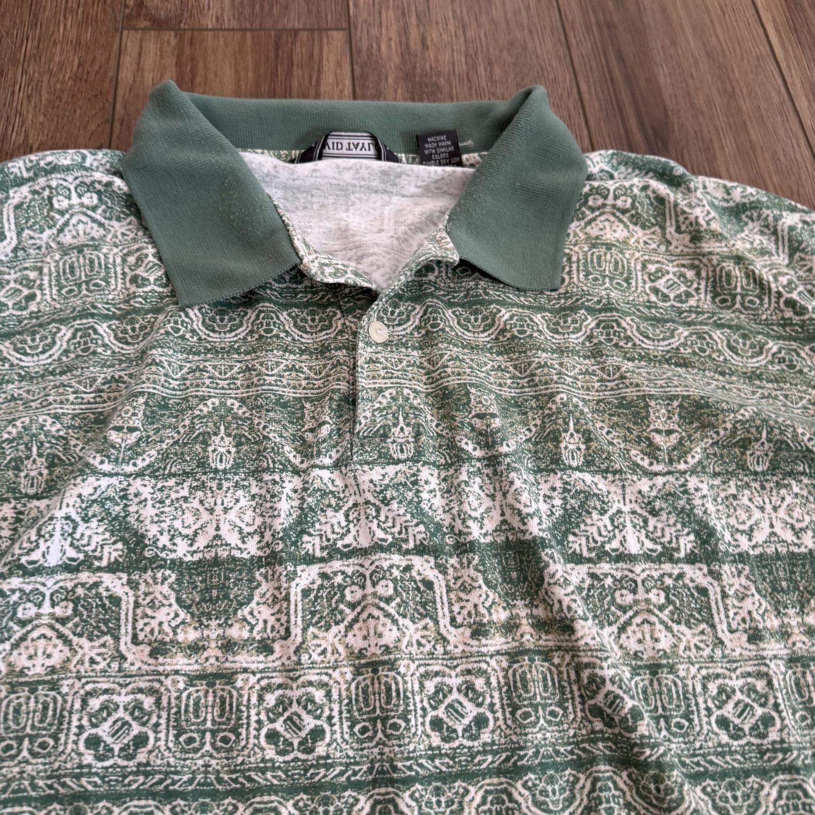 David Taylor Vintage 90s David Taylor Geometric Polo Shirt 3X Size US XXL / EU 58 / 5 - 2 Thumbnail