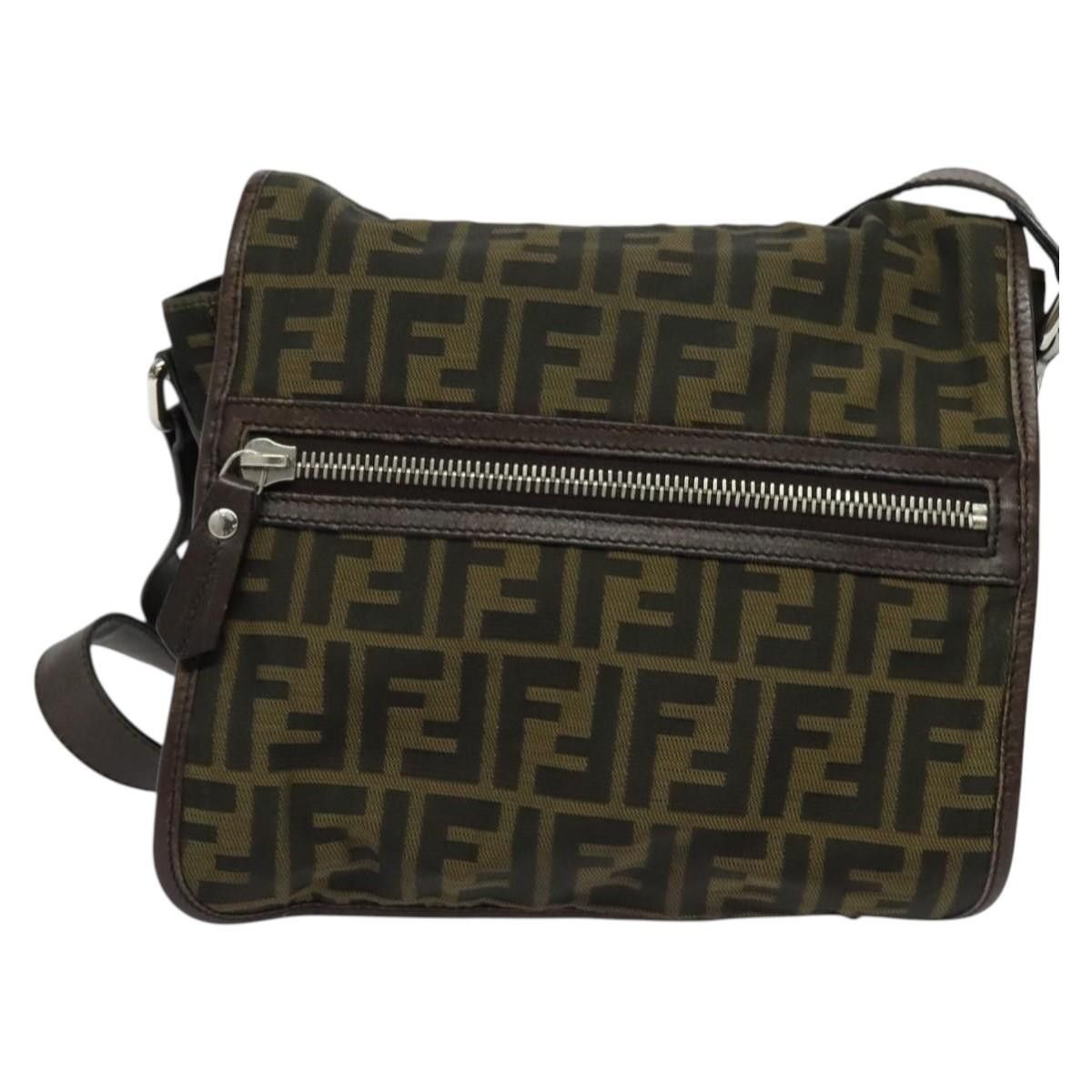Fendi FENDI Zucca Canvas Shoulder Bag Black Brown Size ONE SIZE - 2 Thumbnail