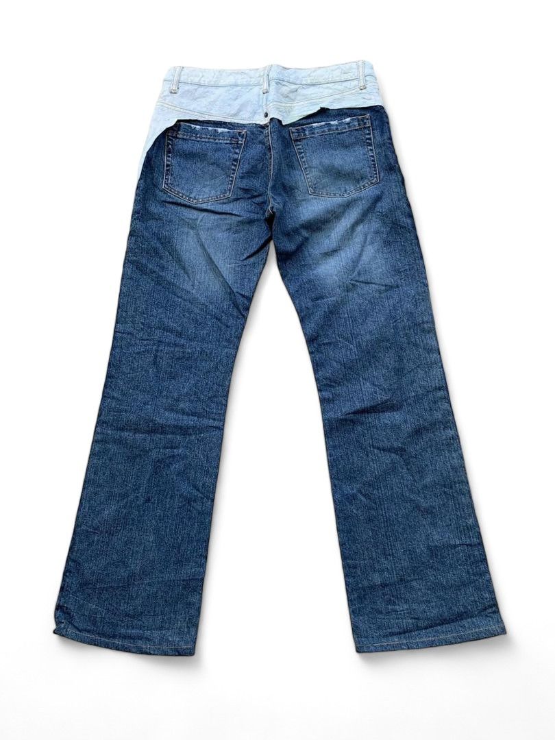 image of Hussein Chalayan - L Ss03 Tyvek Denim Pants Cummerbund White in Blue, Men's (Size 32)