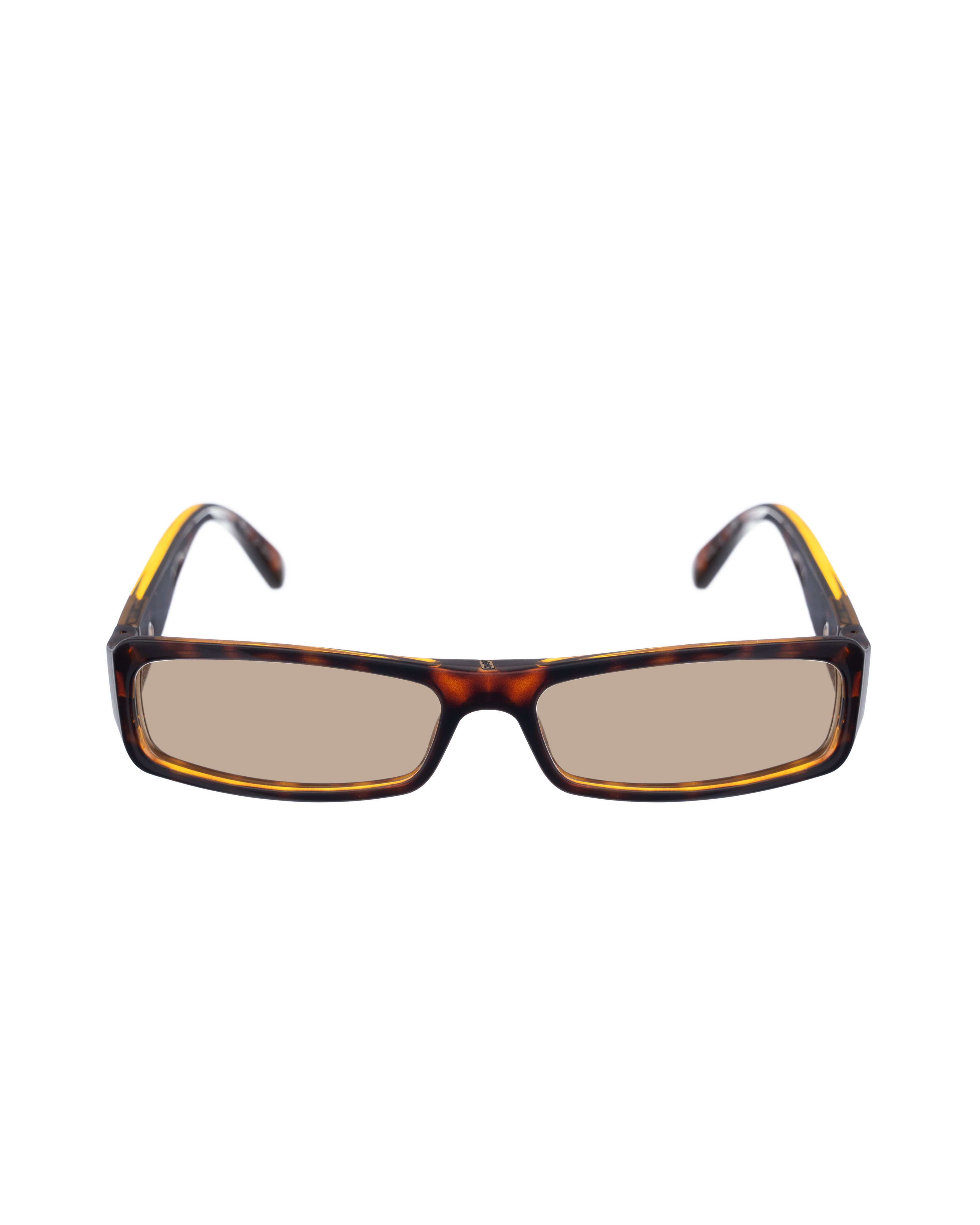 Yves Saint Laurent Yves Saint Laurent 00s Dark Havana Sunglasses & Silver Logo Size ONE SIZE - 3 Thumbnail