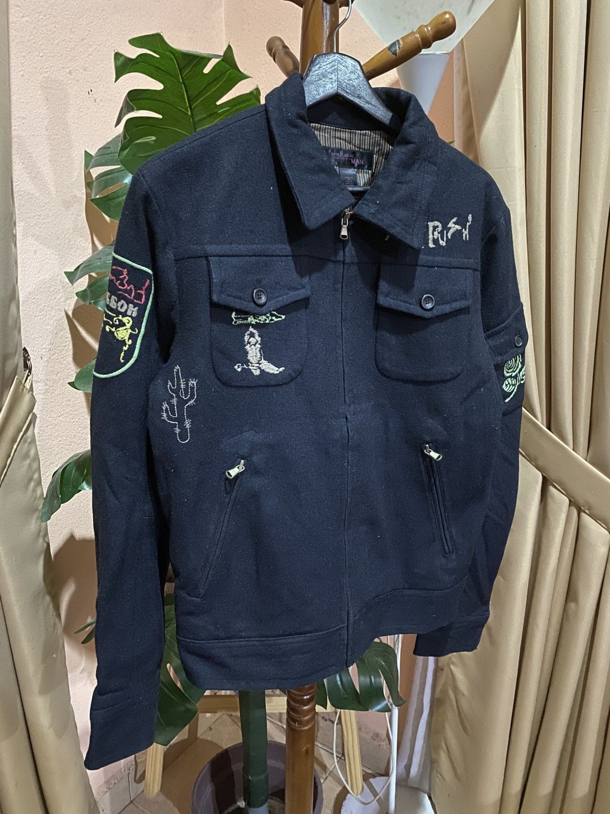 Style & Co Rare Y2K Stylelab Inc Korea Black Wool Military Embroidered Size US M / EU 48-50 / 2 - 5 Thumbnail