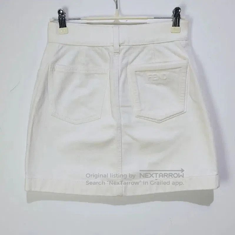 Fendi Fendi White Cotton Women's Mini Skirt . Size 28" / US 6 / IT 42 - 1 Thumbnail