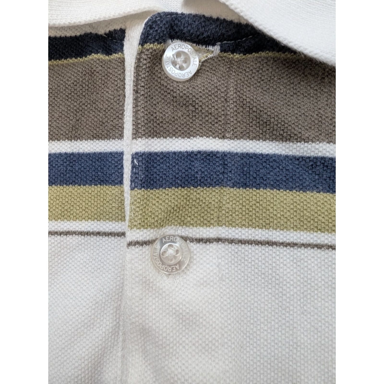 Vintage Aeropostale Polo Shirt Mens Large Striped Preppy Retro Y2K Mallcore Streetwear Size US L / EU 52-54 / 3 - 6 Thumbnail