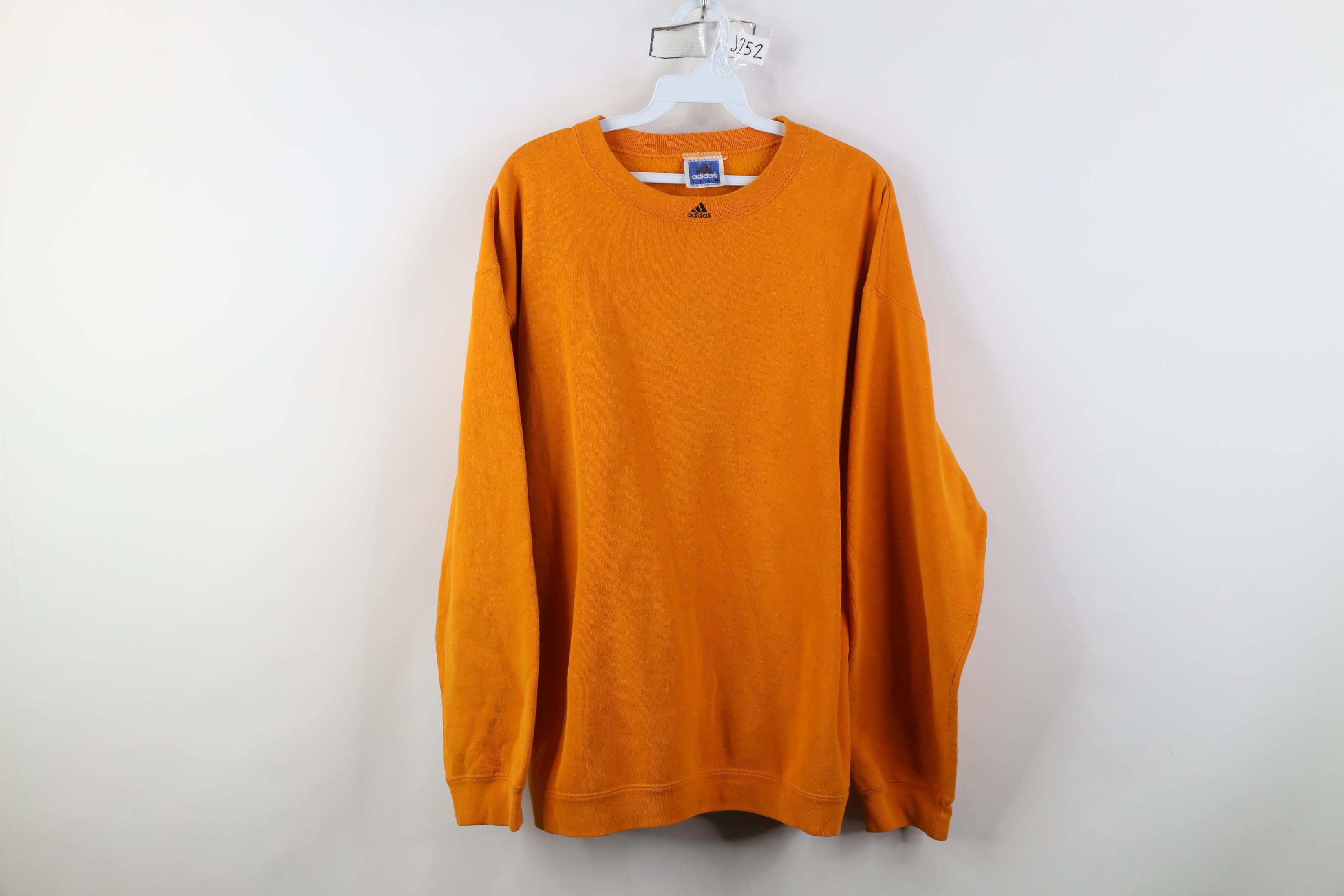 Adidas Vintage 90s Adidas Spell Out Center Logo Sweatshirt Orange Size US XL / EU 56 / 4 - 1 Thumbnail