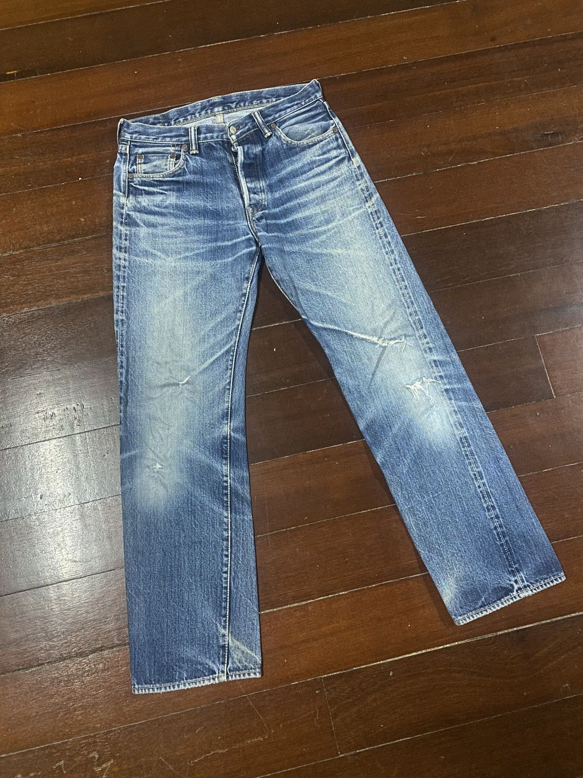 Warehouse vintage GLEEM CLOTHING japanes brand selvedge mud wash faded Size US 32 / EU 48 - 2 Thumbnail