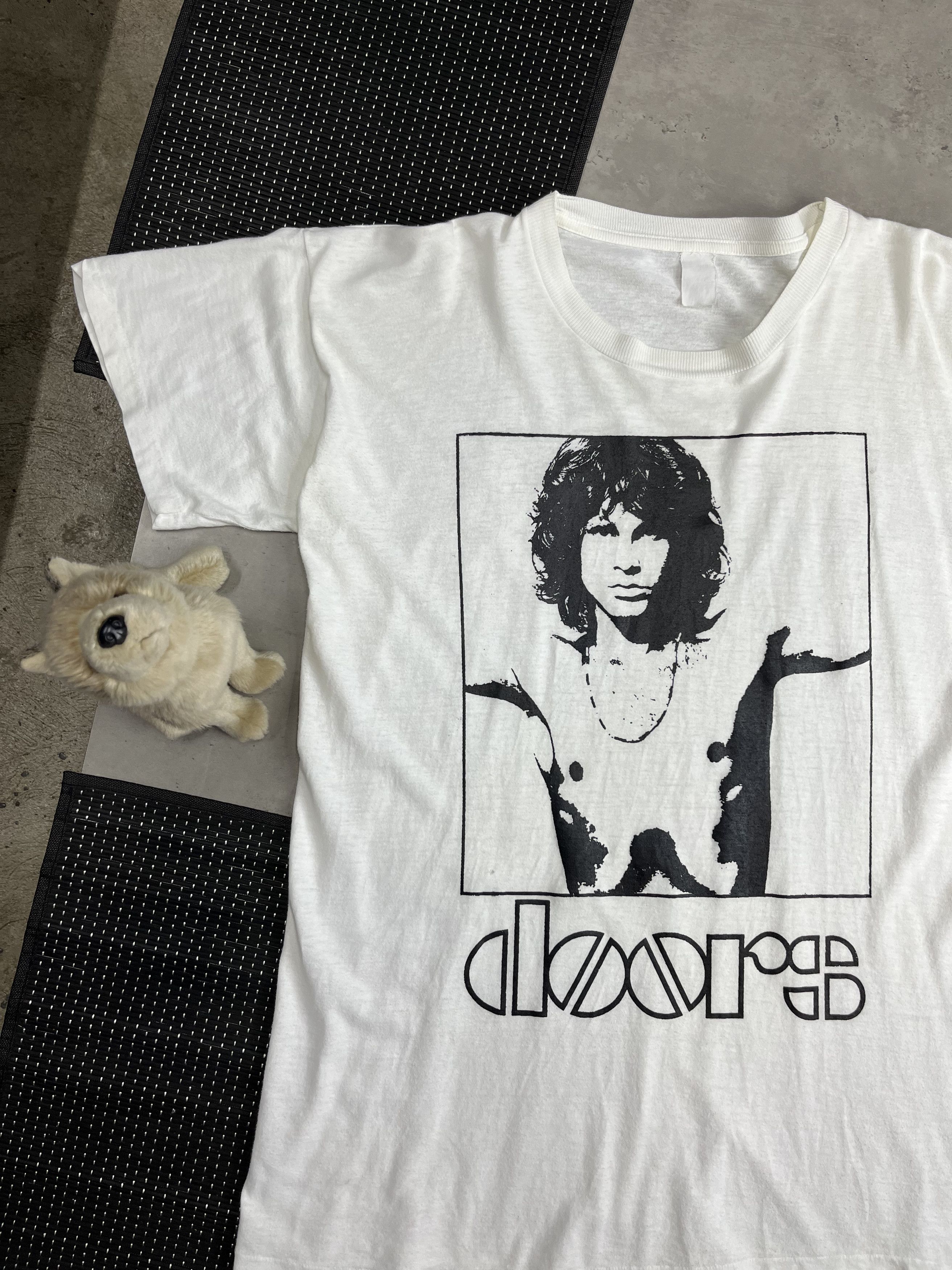 Band Tees 1980s JIM MORRISON DOORS SINGLE STITCH VINTAGE TEE - № 79 Size US L / EU 52-54 / 3 - 9 Thumbnail