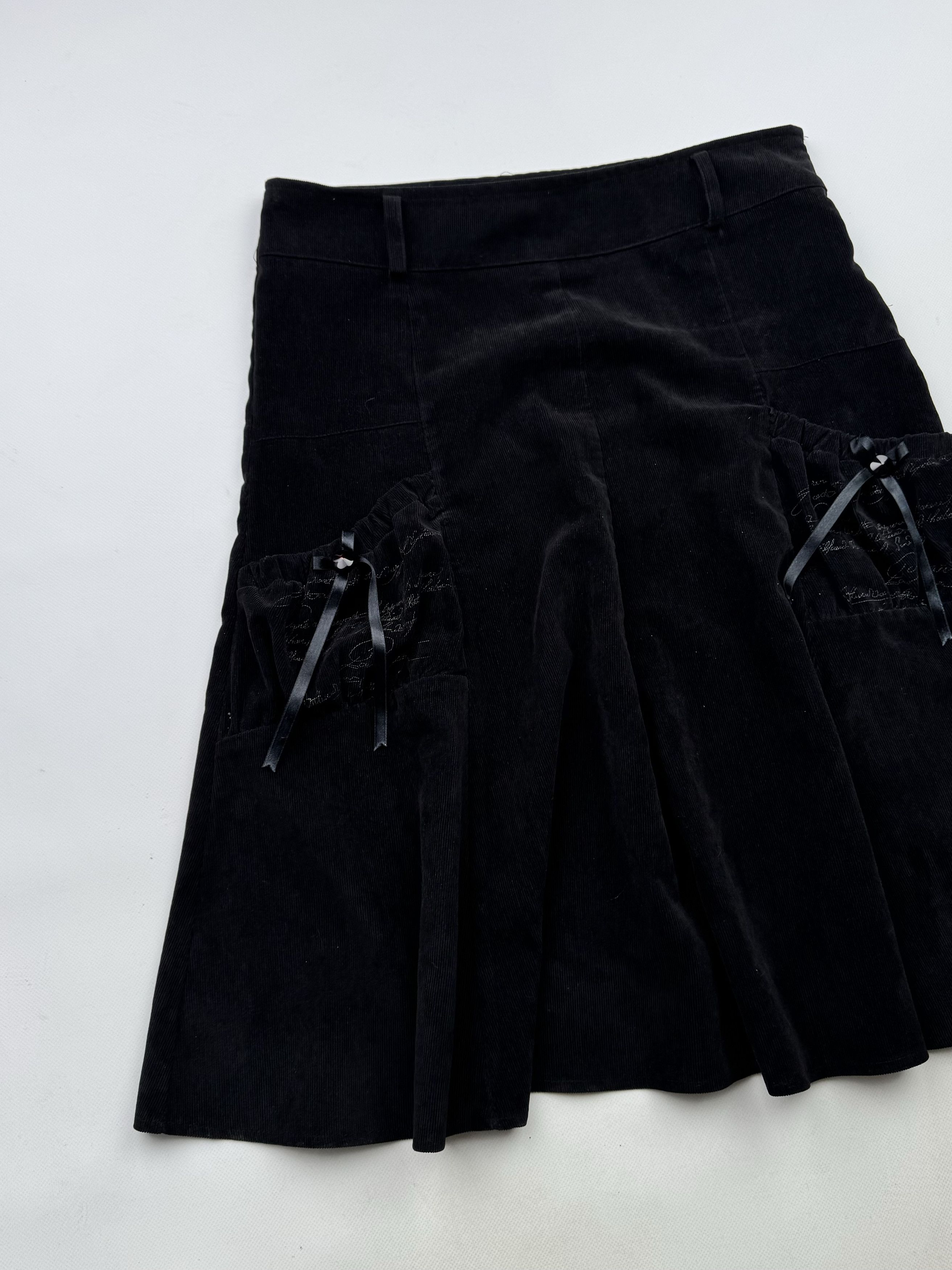 Vintage 90's Corduroy Cargo Flared Skirt B8(V128)E2 Size 32" / US 10 / IT 46 - 2 Thumbnail