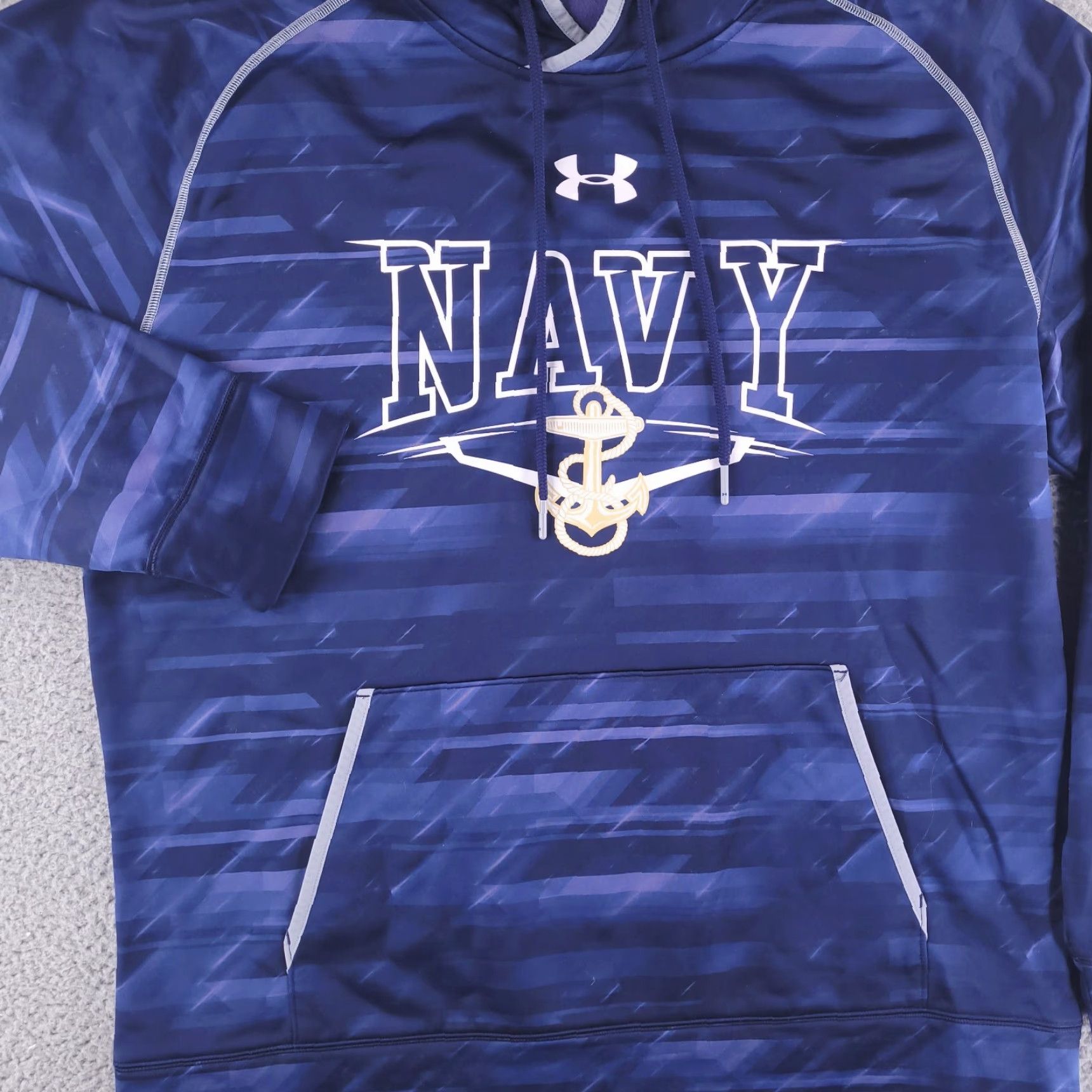 Under Armour Under Armour Hoodie Mens XL Blue USN Navy Pullover Sweatshirt Size US XL / EU 56 / 4 - 2 Thumbnail