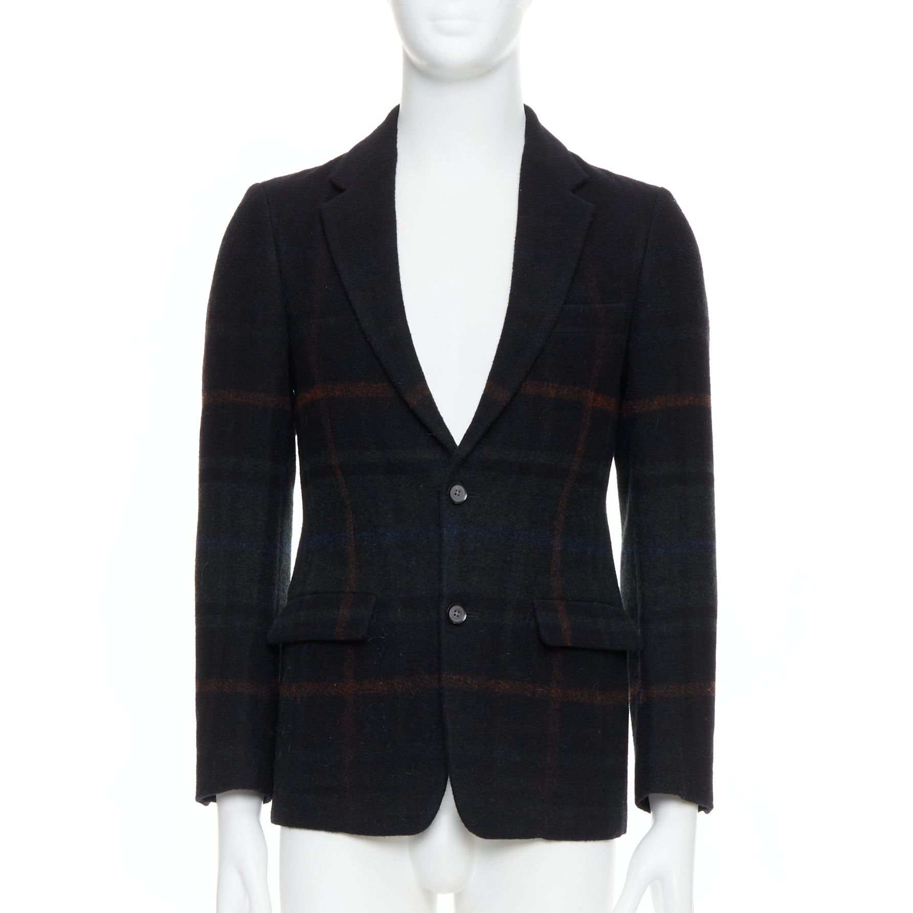 Tomorrowland TOMORROWLAND black red green tartan degrade wool blazer jacket IT46 S Size 46R - 1 Thumbnail