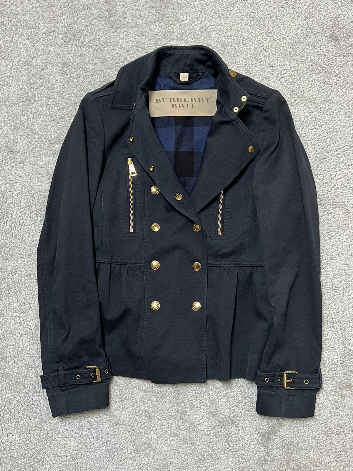 Burberry Burberry Brit Blue Coat Jacket Size XS / US 0-2 / IT 36-38 - 1 Thumbnail
