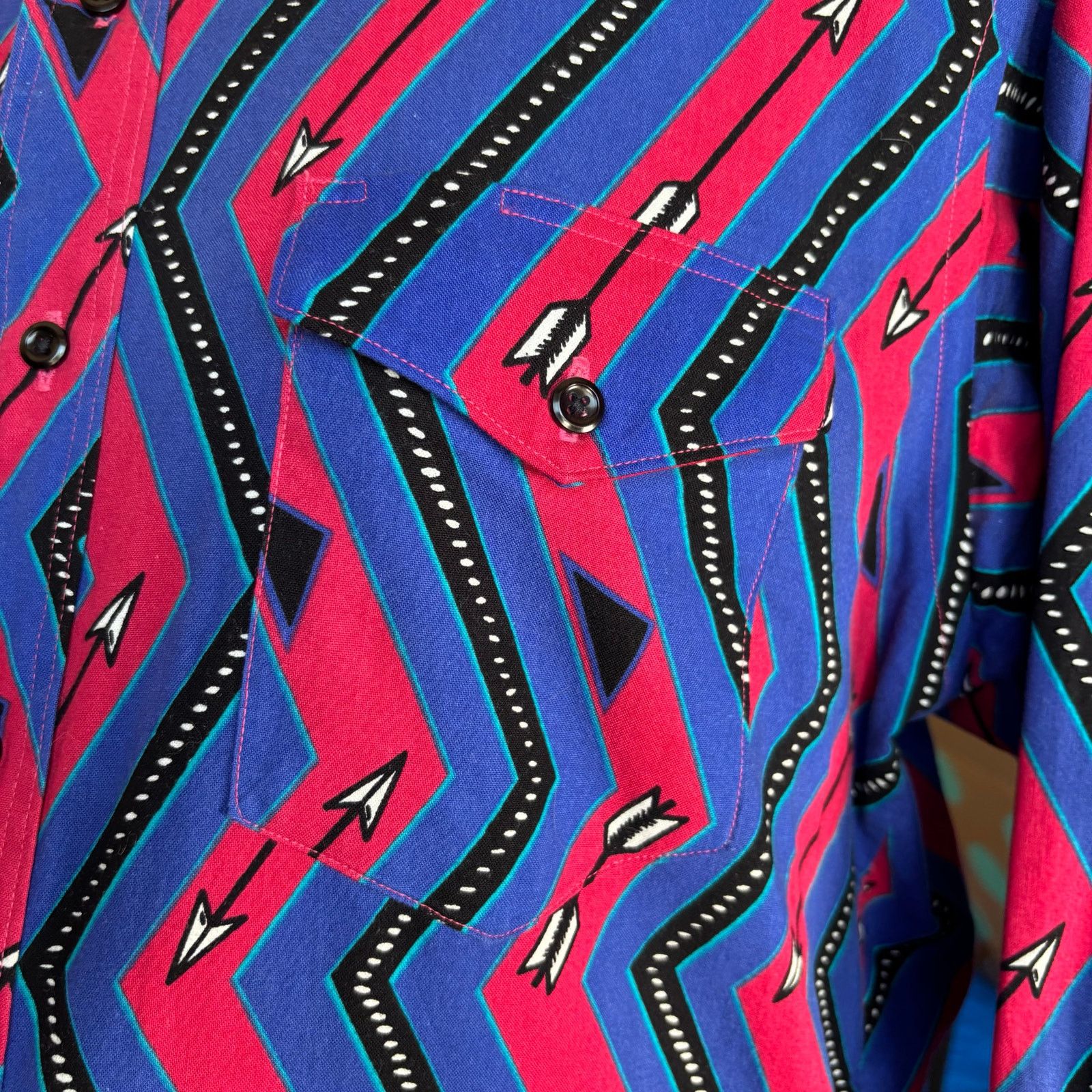 Wrangler Vintage 90s Wrangler Western Shirt Cowboy Cut Long Sleeve Size US L / EU 52-54 / 3 - 8 Thumbnail