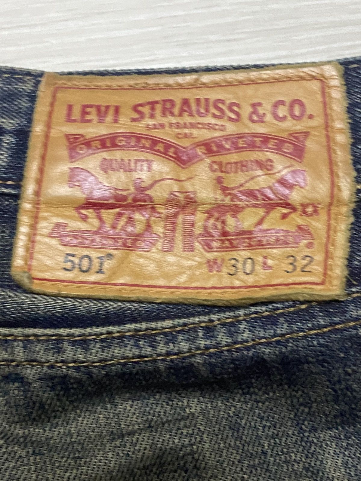 Levi's Vintage Levis 501 Y2K Mud Wash Distressed Slim Fit jeans Size US 32 / EU 48 - 13 Thumbnail
