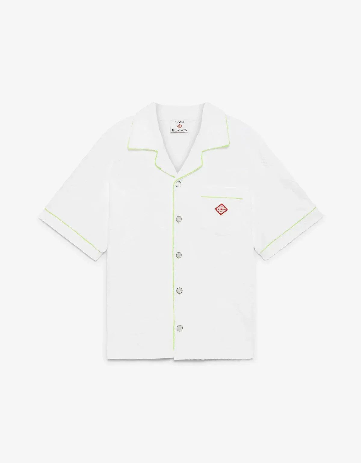 Casablanca Casablanca White Towelling Monogram Short Sleeve Shirt Size US L / EU 52-54 / 3 - 1 Thumbnail