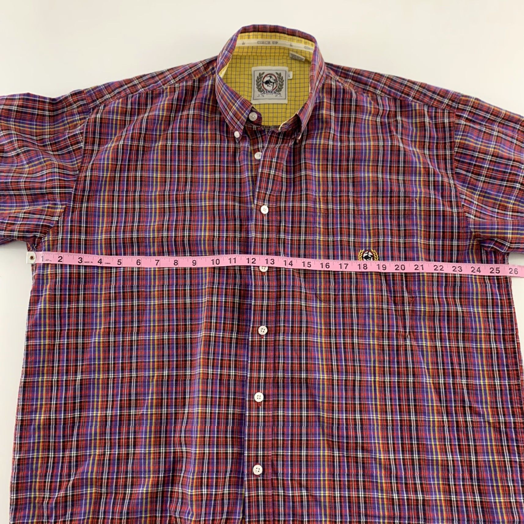 Vintage Cinch Shirt Long Sleeve Plaid Button-Up Men's L Red 100% Cotton Size US L / EU 52-54 / 3 - 5 Thumbnail