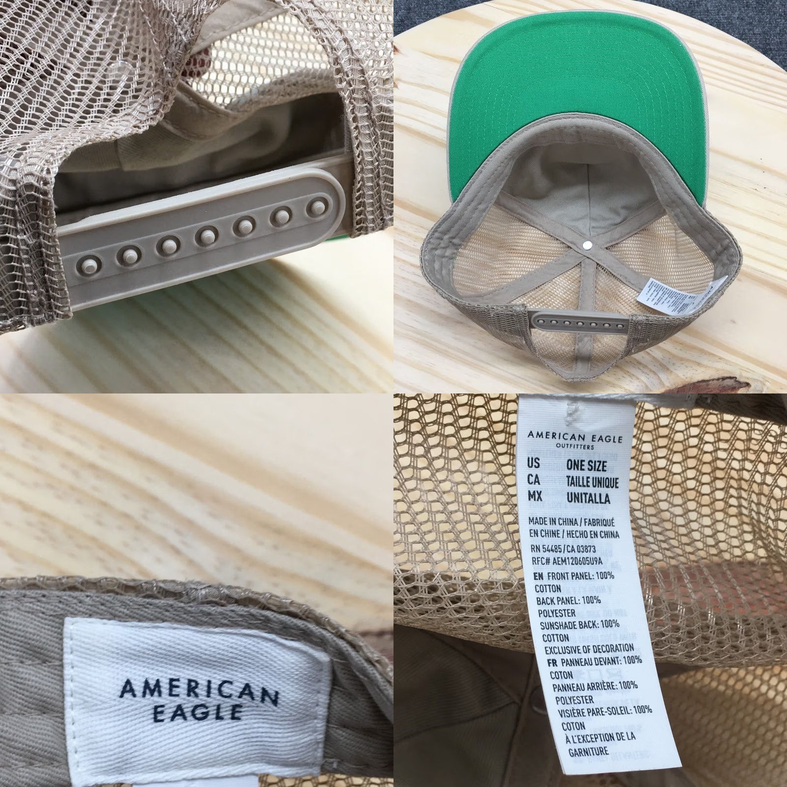American Eagle Outfitters American Eagle Trucker Hat Mens Brown OS Adjustable Flat Brim Embroidered Logo Size ONE SIZE - 8 Thumbnail