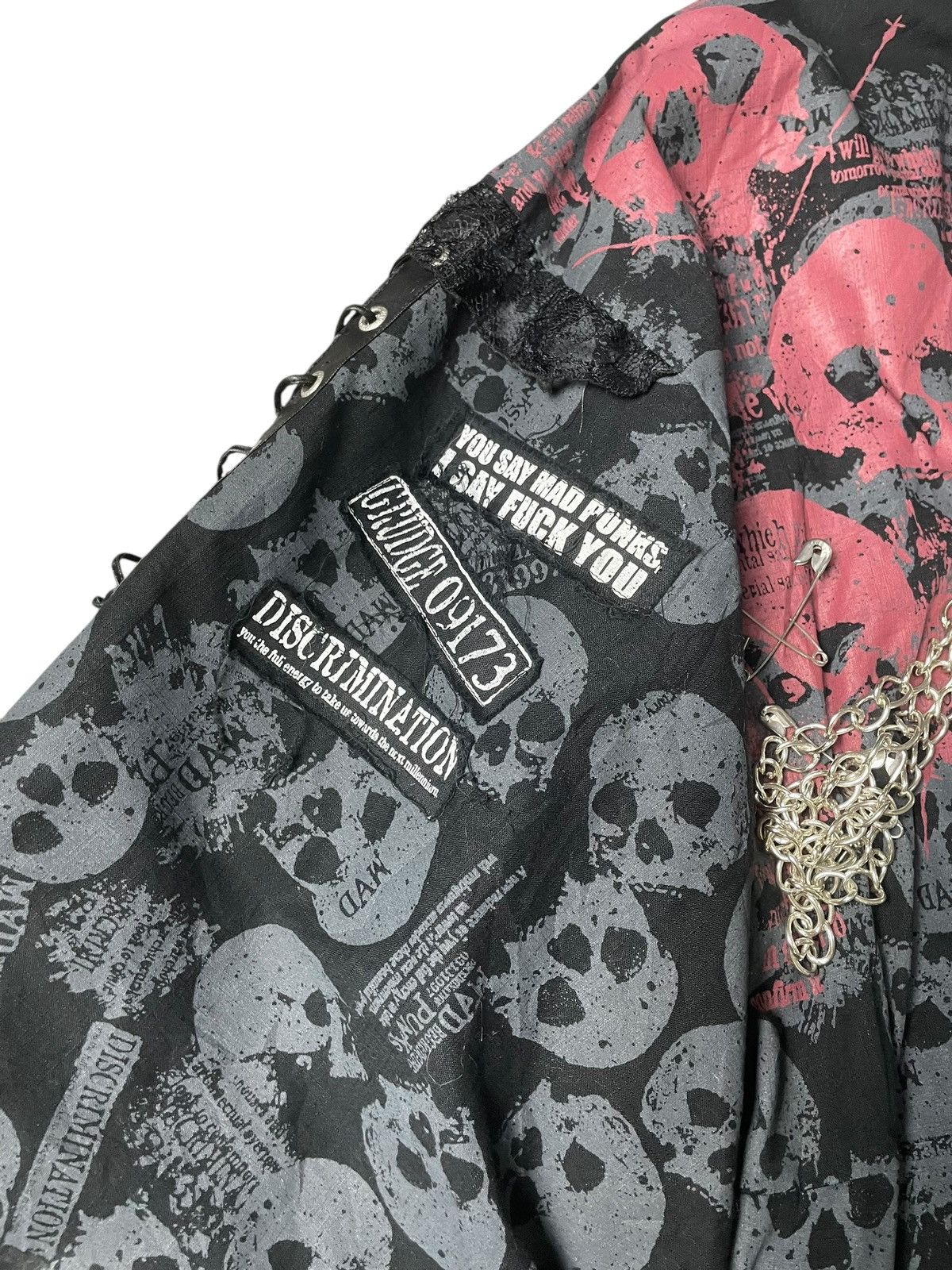 Japanese Brand MAD PUNKS SKULL PRINT YUKATA KIMONO (98) Size US S / EU 44-46 / 1 - 5 Thumbnail