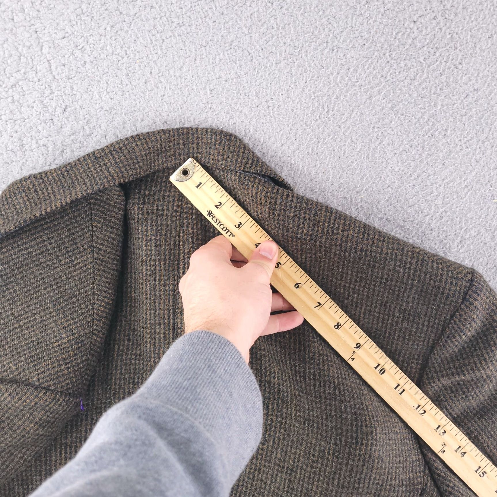 Vintage Robert Stock Blazer Mens Size 42 Brown Wool Tweed Houndstooth 2 Piece Sports Size 42R - 7 Thumbnail