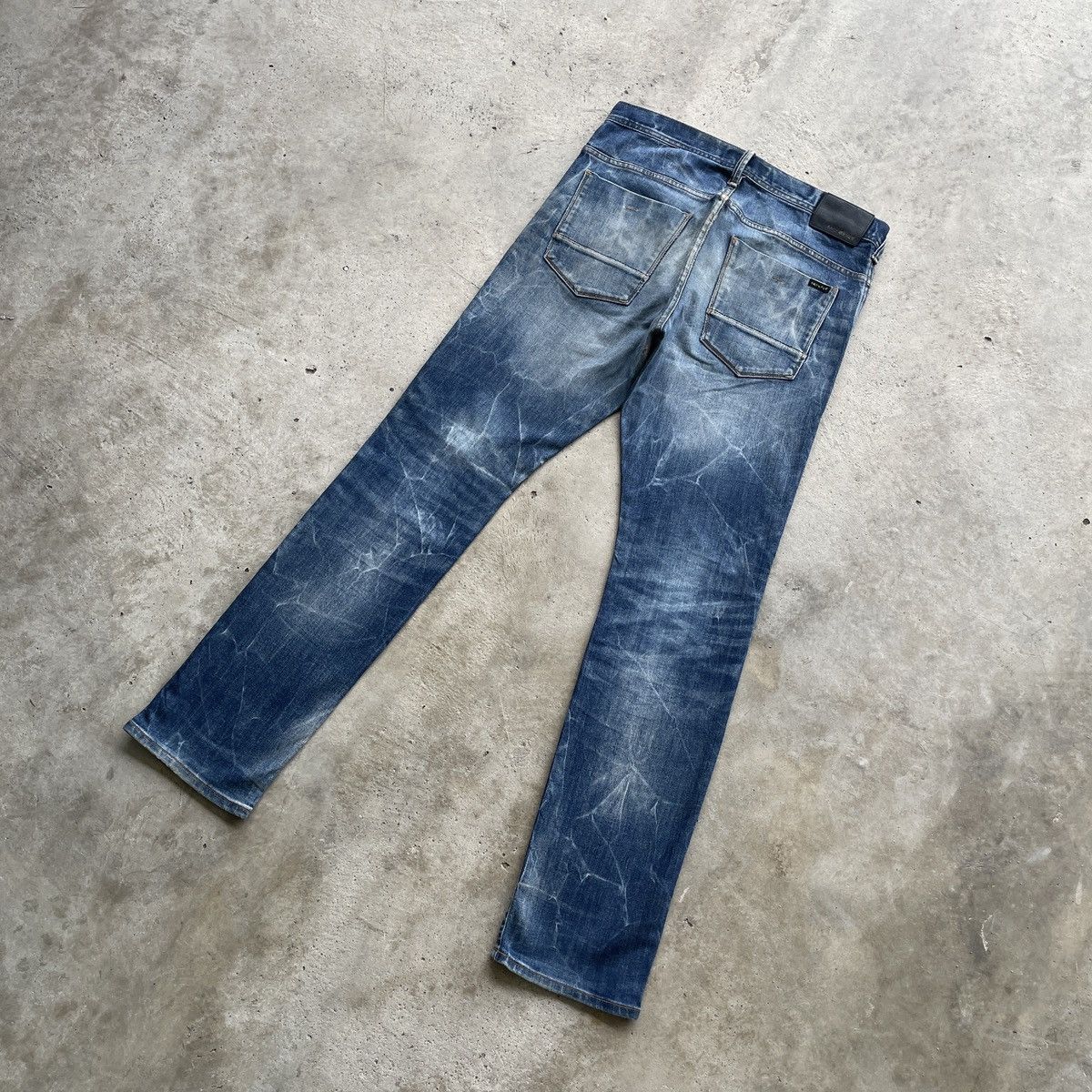 Japanese Brand × Jean × Numbers Vintage Back Number Distressed Faded Jeans Pants Denim W33 Size US 33 - 13 Thumbnail