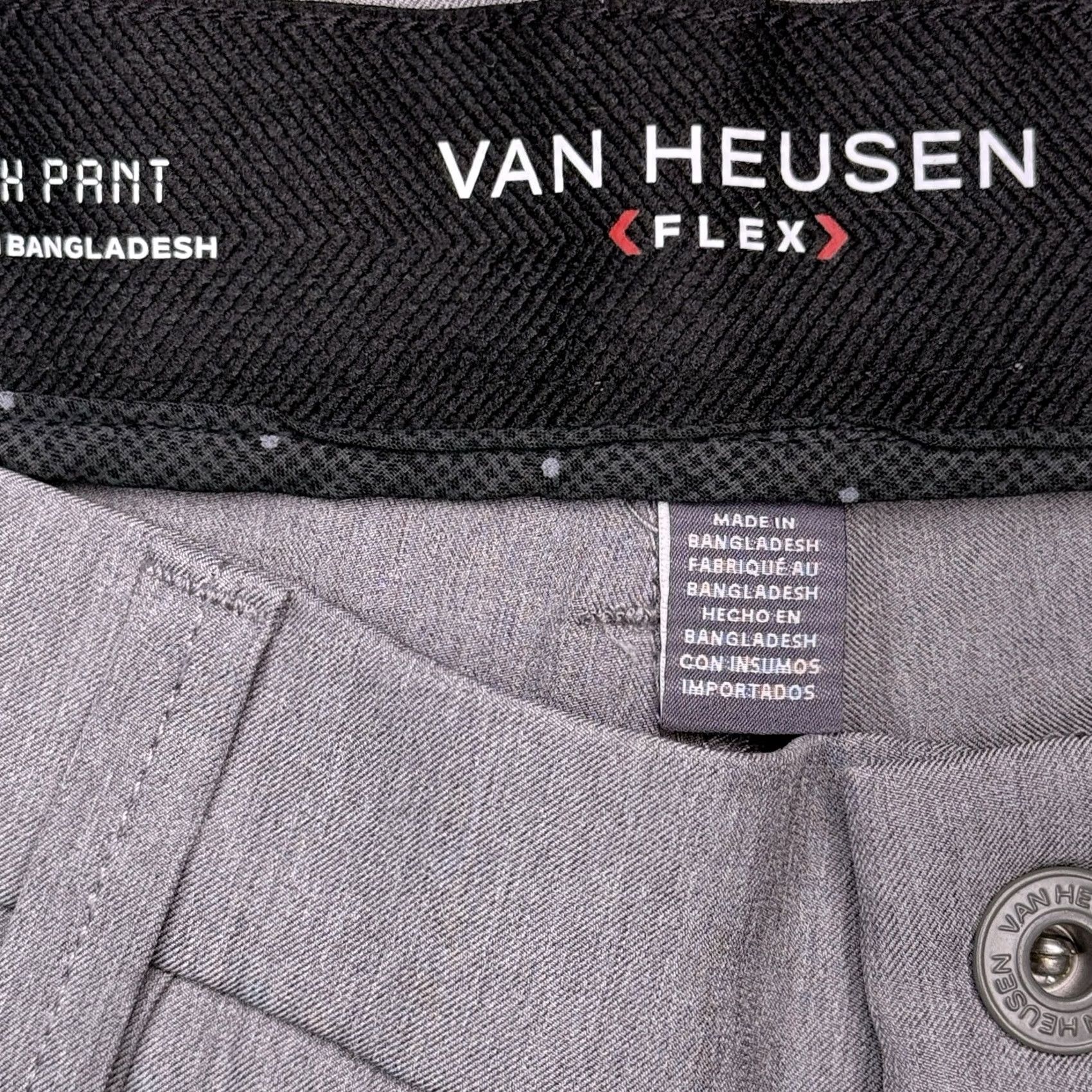 Van Heusen Van Heusen Pants Mens 30x32 Gray Slim Stretch Flat Front 5-Pocket Chino Workwear Casual Dress Size US 30 / EU 46 - 6 Thumbnail