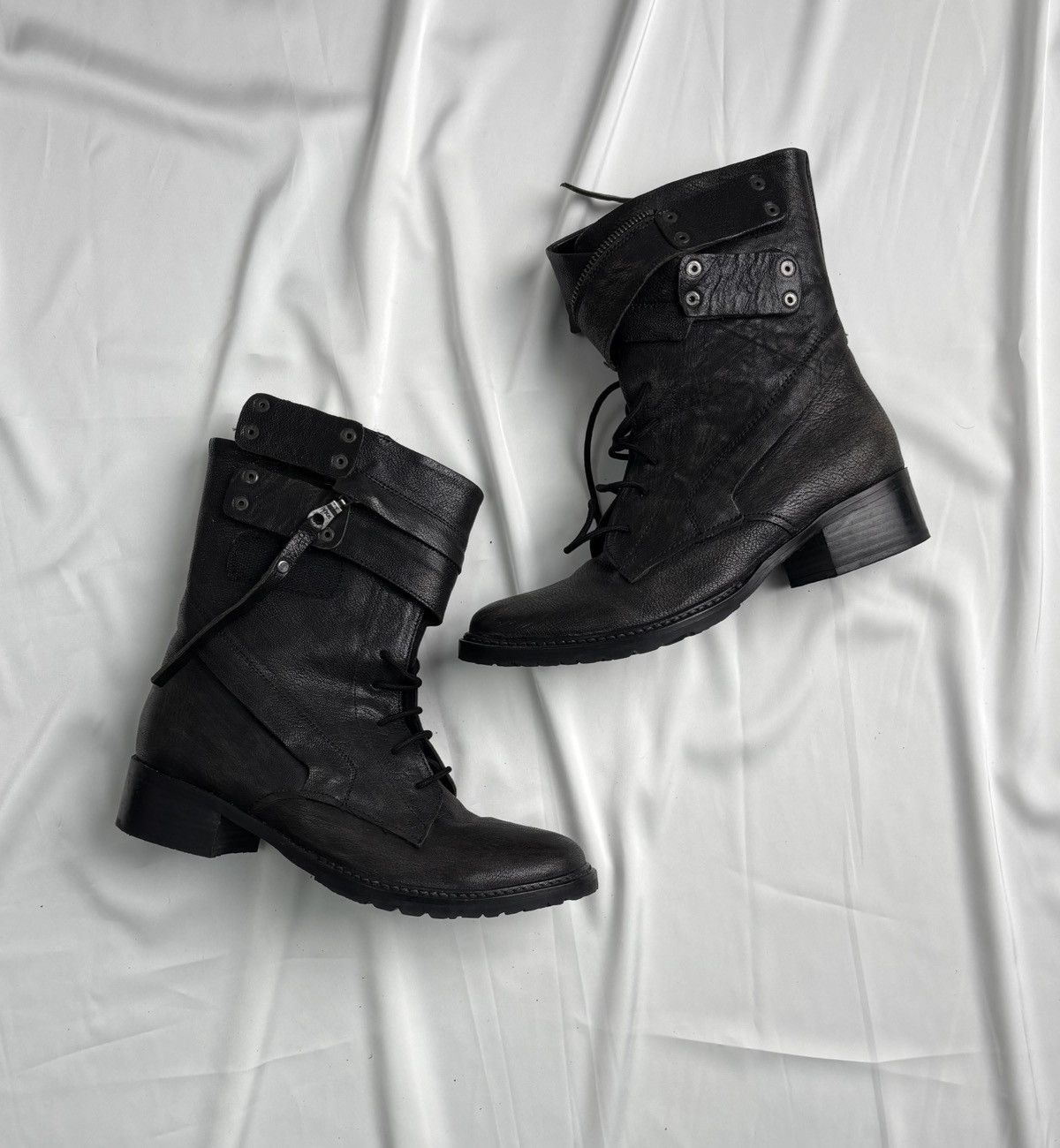 Other Leather belted asymmetrical zip boots Size US 8 / IT 38 - 2 Thumbnail