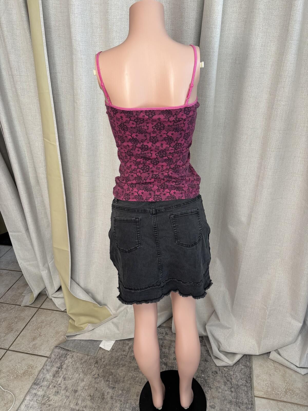 Other Wonder Nation 90s Grunge Black Denim Mini Skirt. Size XL. Size 40" / US 18 - 7 Thumbnail