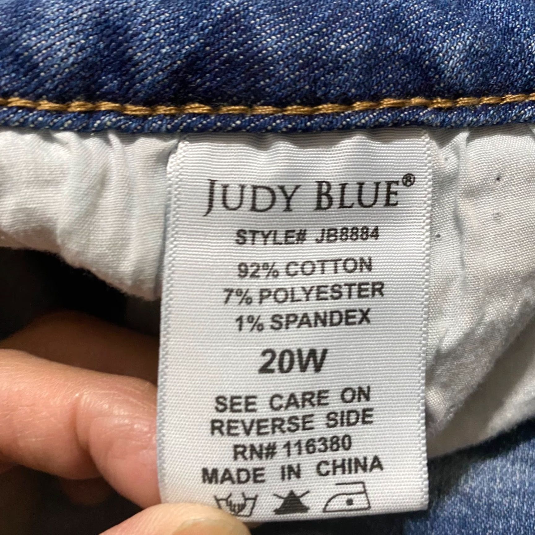 Vintage Judy Blue Jeans Womens 20W High Rise Skinny Denim Distressed 5-Pocket Blue 26in Inseam Plus Size Size 42" / US 20 - 4 Thumbnail