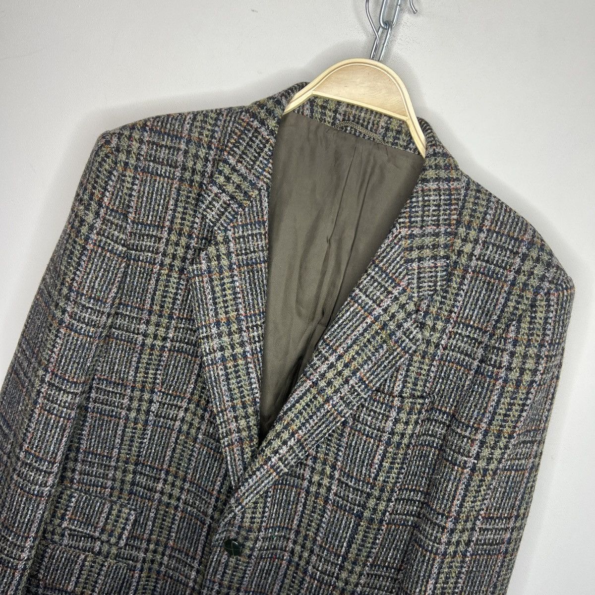 Harris Tweed Vtg Harris Tweed Grey Green Coat WOOL Jacket Blazer 40 R Size 40R - 4 Thumbnail