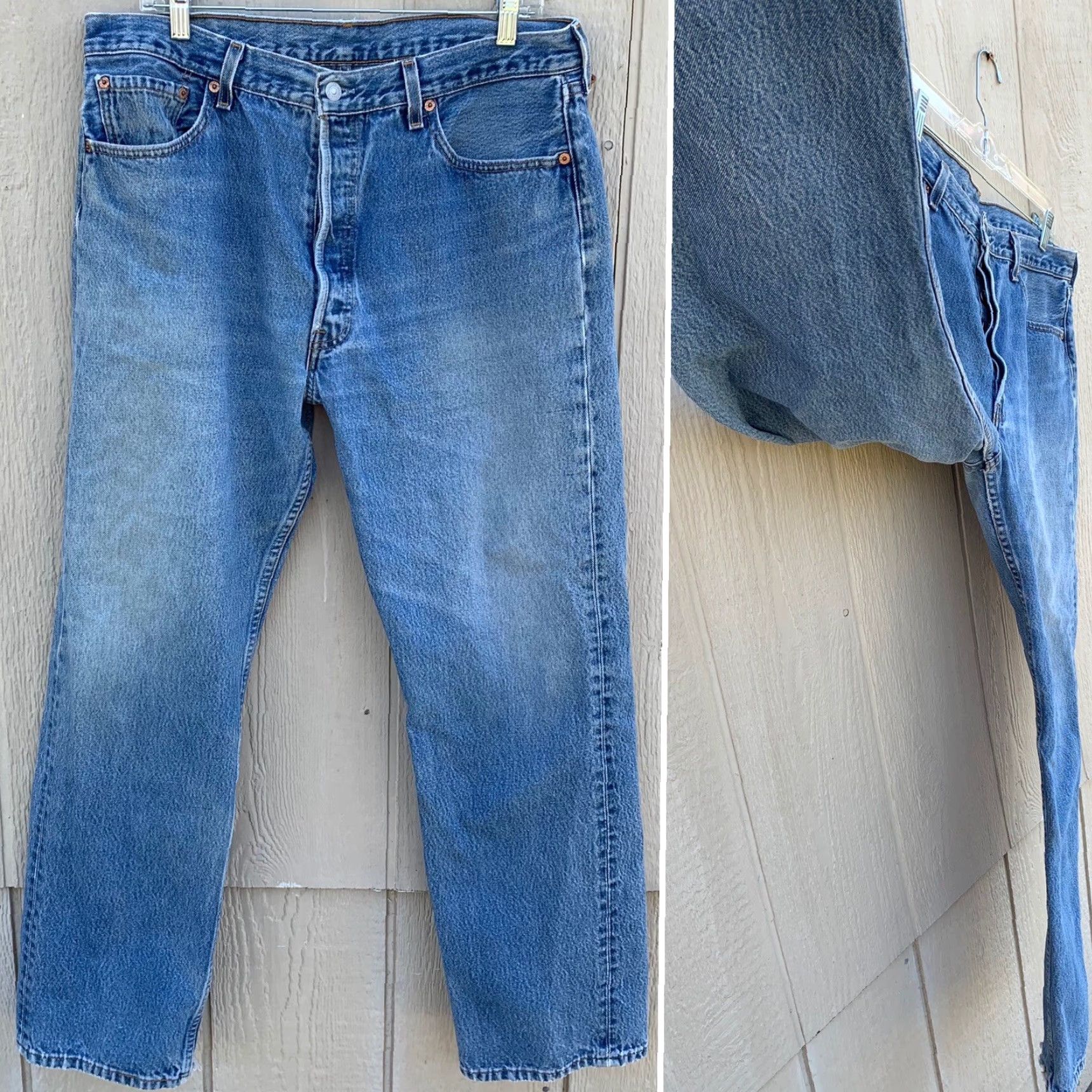Vintage VINTAGE Levi’s 501 Jeans Button Fly Made In USA Size W38 L32 Measure 36 X 31.5 Blue 1980s Mens Jeans Size US 36 / EU 52 - 5 Thumbnail
