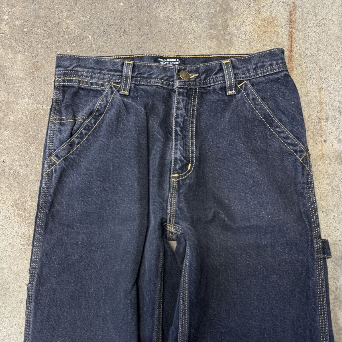 Polo Ralph Lauren Vintage Polo Ralph Lauren Faded Black Carpenter Work Jeans Size US 27 - 10 Thumbnail