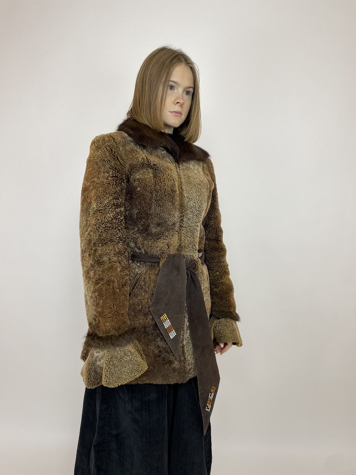 Other Women's belted Fur coat DONETI old money avant garde size S Size S / US 4 / IT 40 - 4 Thumbnail