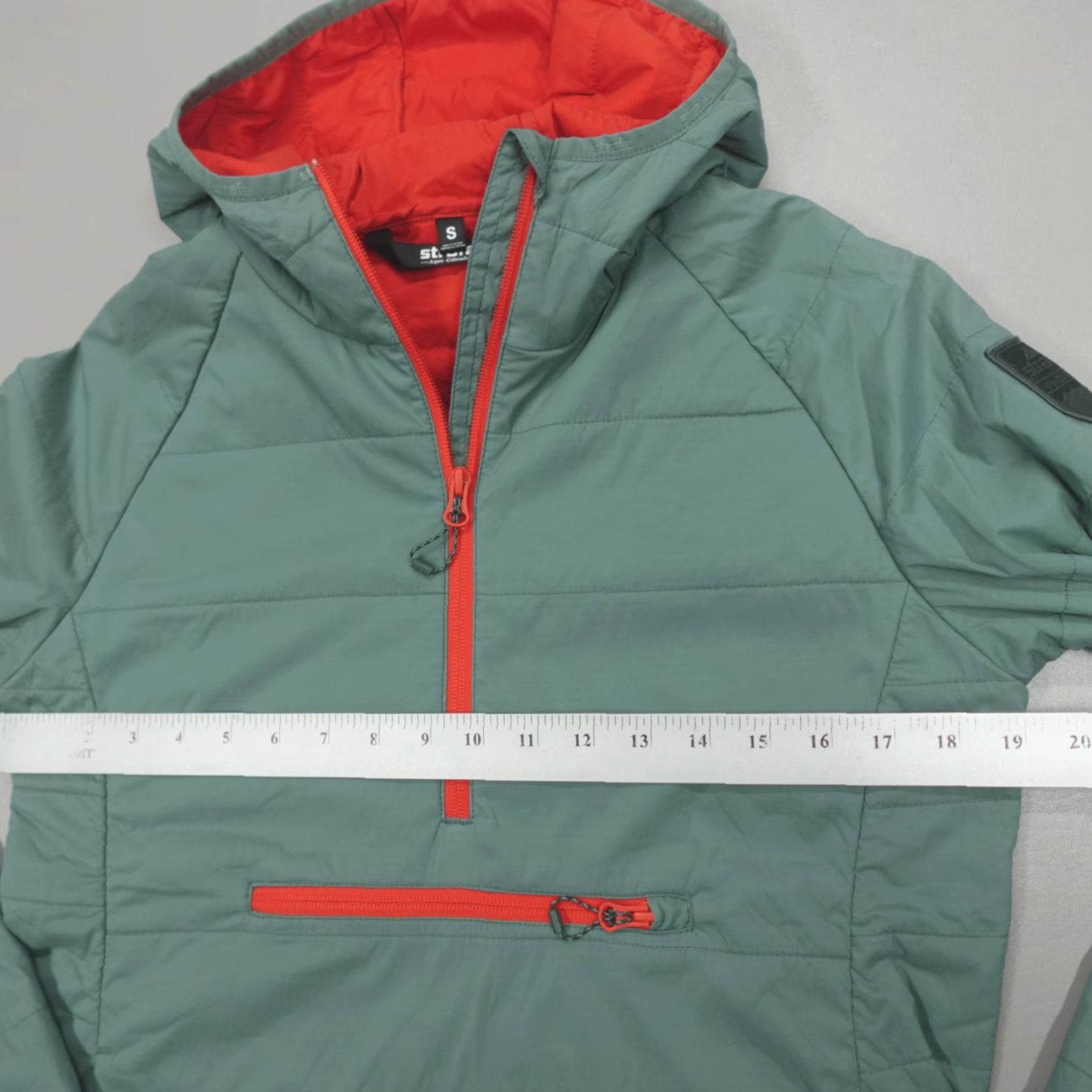 Vintage Strafe Sunnyside Alpha Anorak Puffer Women's Size S 1/2 Zip Hooded Green Red Jacket Size S / US 4 / IT 40 - 7 Thumbnail