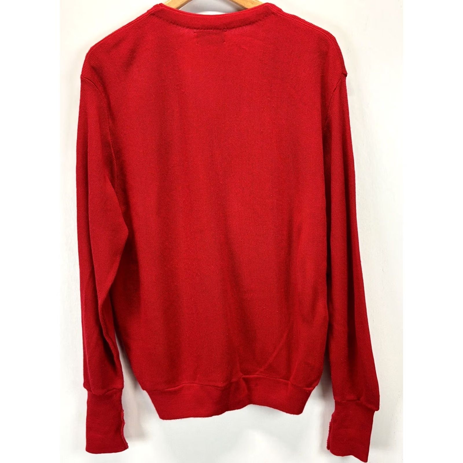 Izod VINTAGE IZOD Cardigan Sweater Mens XL Red V-Neck Crest Acrylic Grandpa Grunge USA Mens Size US XL / EU 56 / 4 - 2 Thumbnail