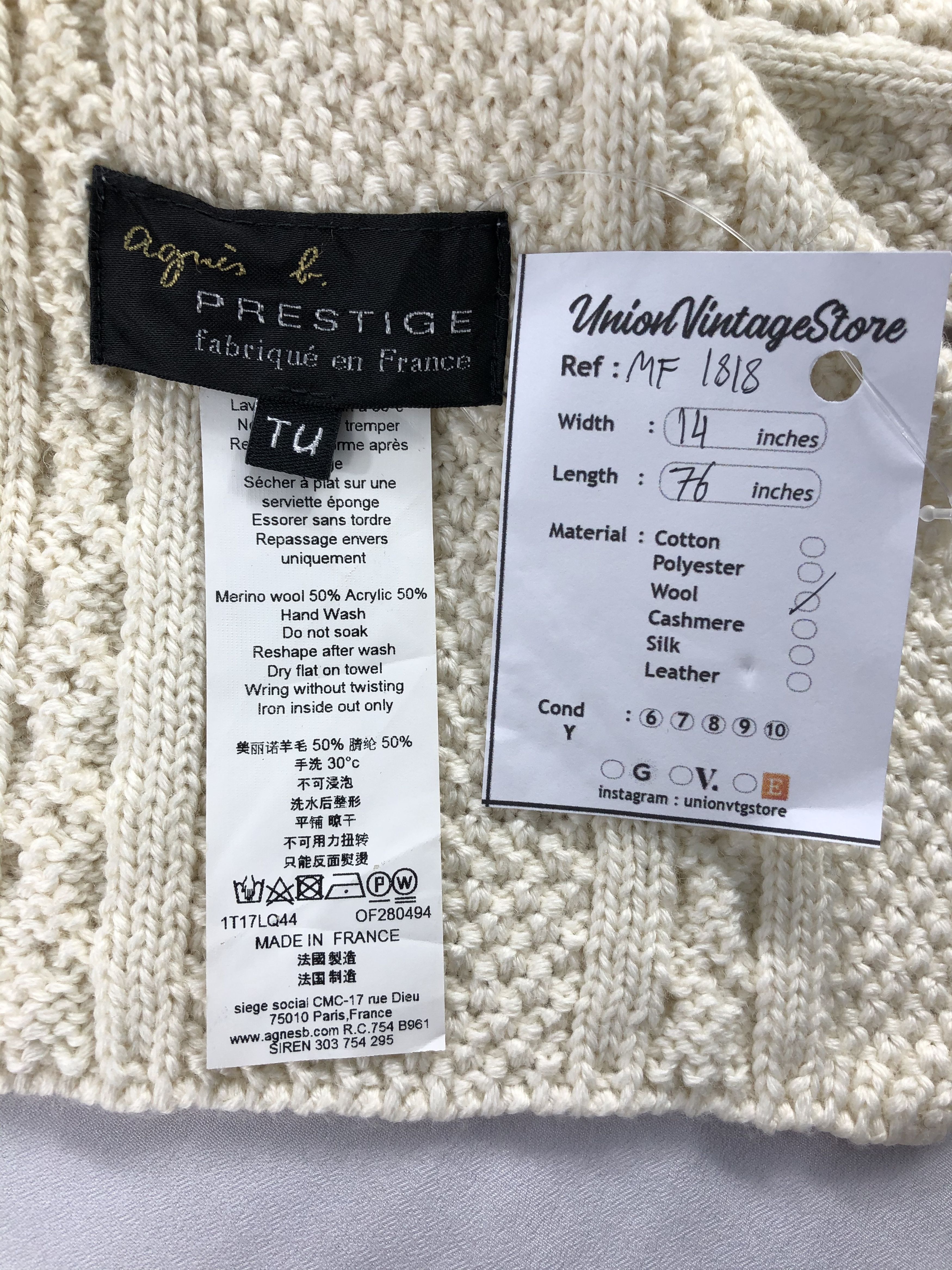 agnes b. Vintage Agnes B Scarf/Muffler/Neckwear MF1818 Size ONE SIZE - 5 Thumbnail