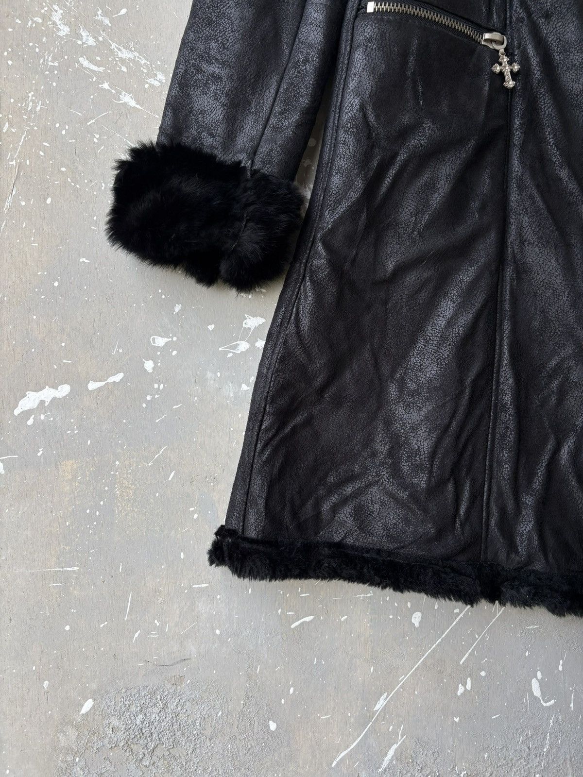 Japanese Brand Malibu Designs Rabbit Fur Lined Coat Asymmetrical Zip Gothic Size US M / EU 48-50 / 2 - 5 Thumbnail