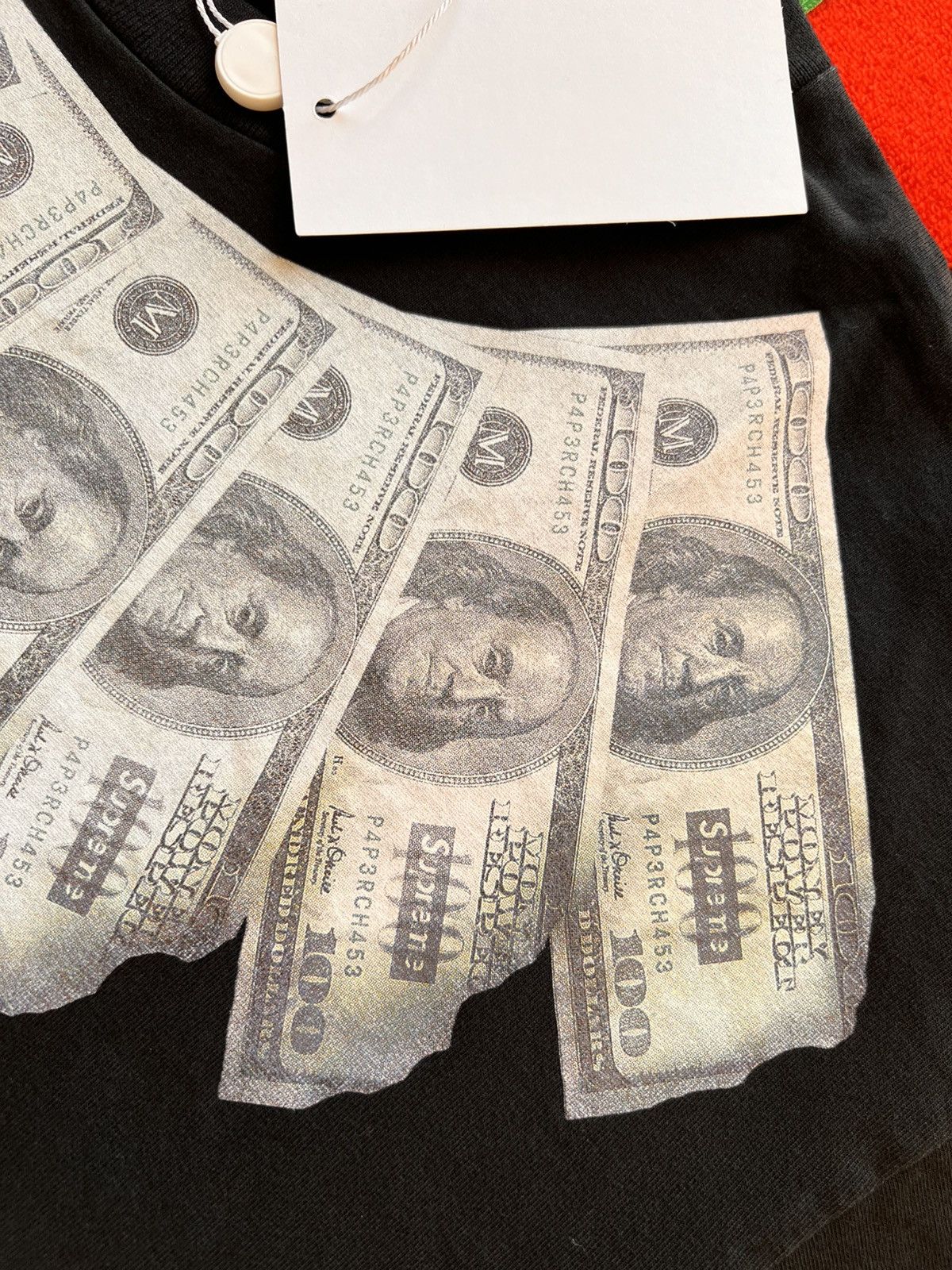 Maison Margiela × Supreme L - Supreme x MM6 Maison Margiela Money S/S Top Black dollar Size US L / EU 52-54 / 3 - 10 Thumbnail