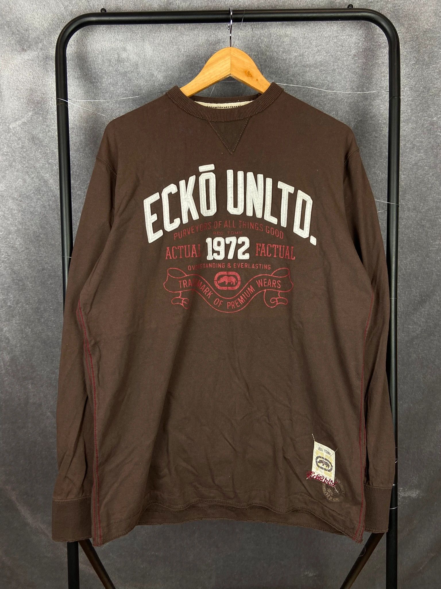 Ecko Unltd. Crewneck Ecko Unltd brown 1972 retro logo vintage Size US XL / EU 56 / 4 - 1 Thumbnail
