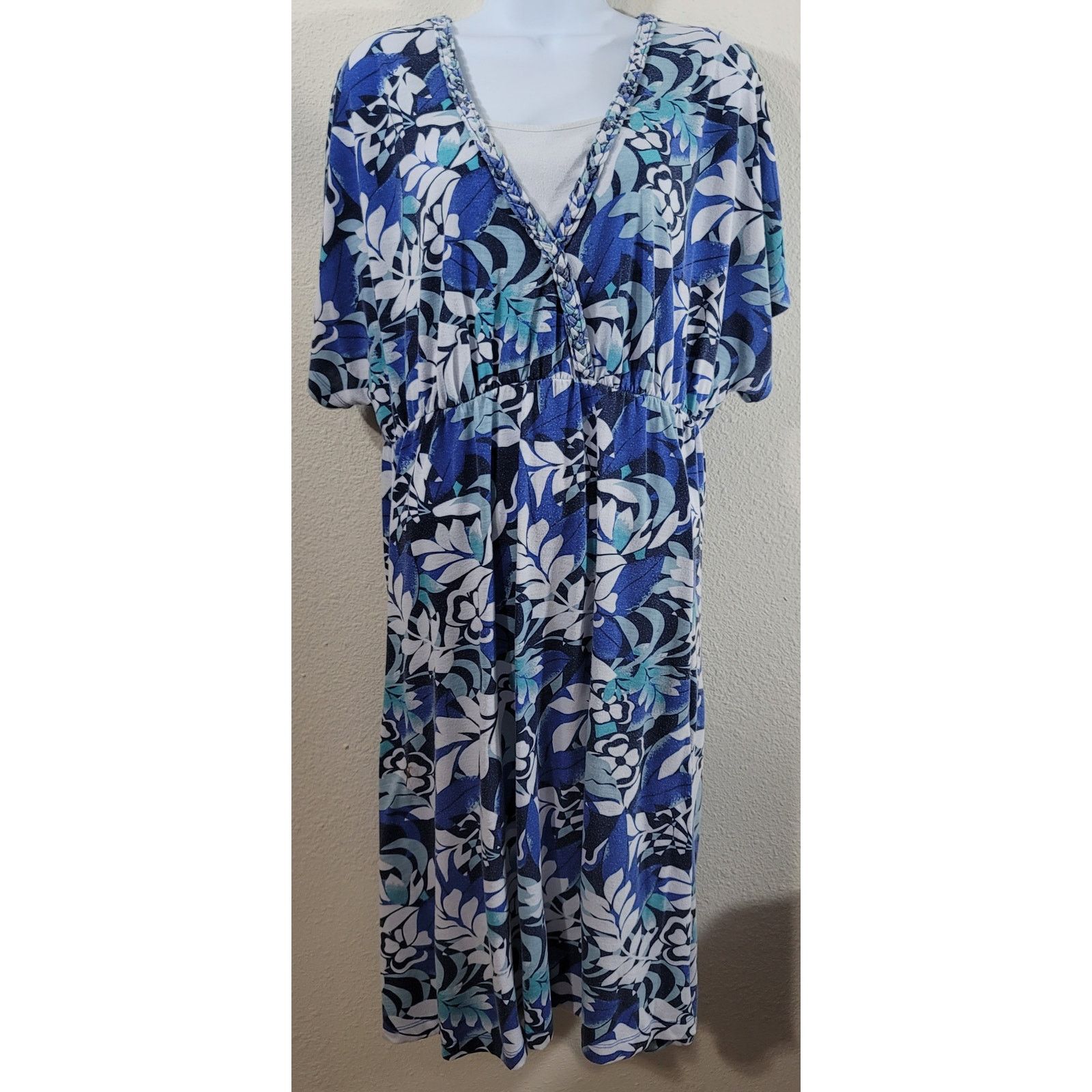 Other White Stag Blue White Floral Faded Print A Line Dress XXL Size XXL / US 16-18 / IT 52-54 - 1 Thumbnail