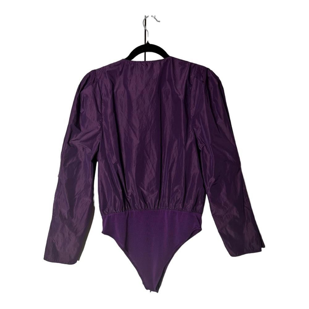 Zara Zara l V Neck Purple Puff Sleeve Bodysuit Small Size S / US 4 / IT 40 - 3 Thumbnail
