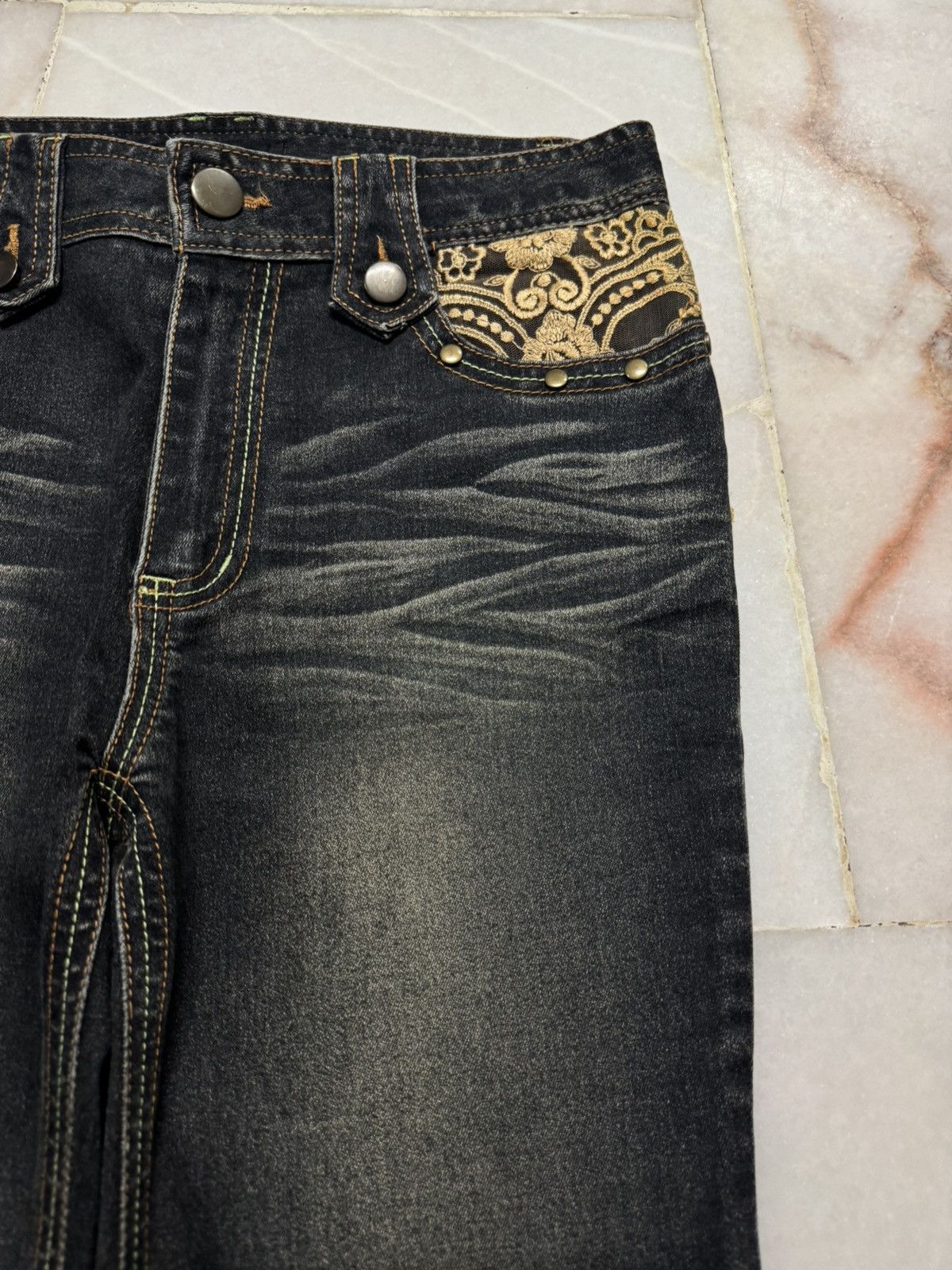 Tornado Mart flared darkwash archive japanese denim Size US 28 / EU 44 - 6 Thumbnail