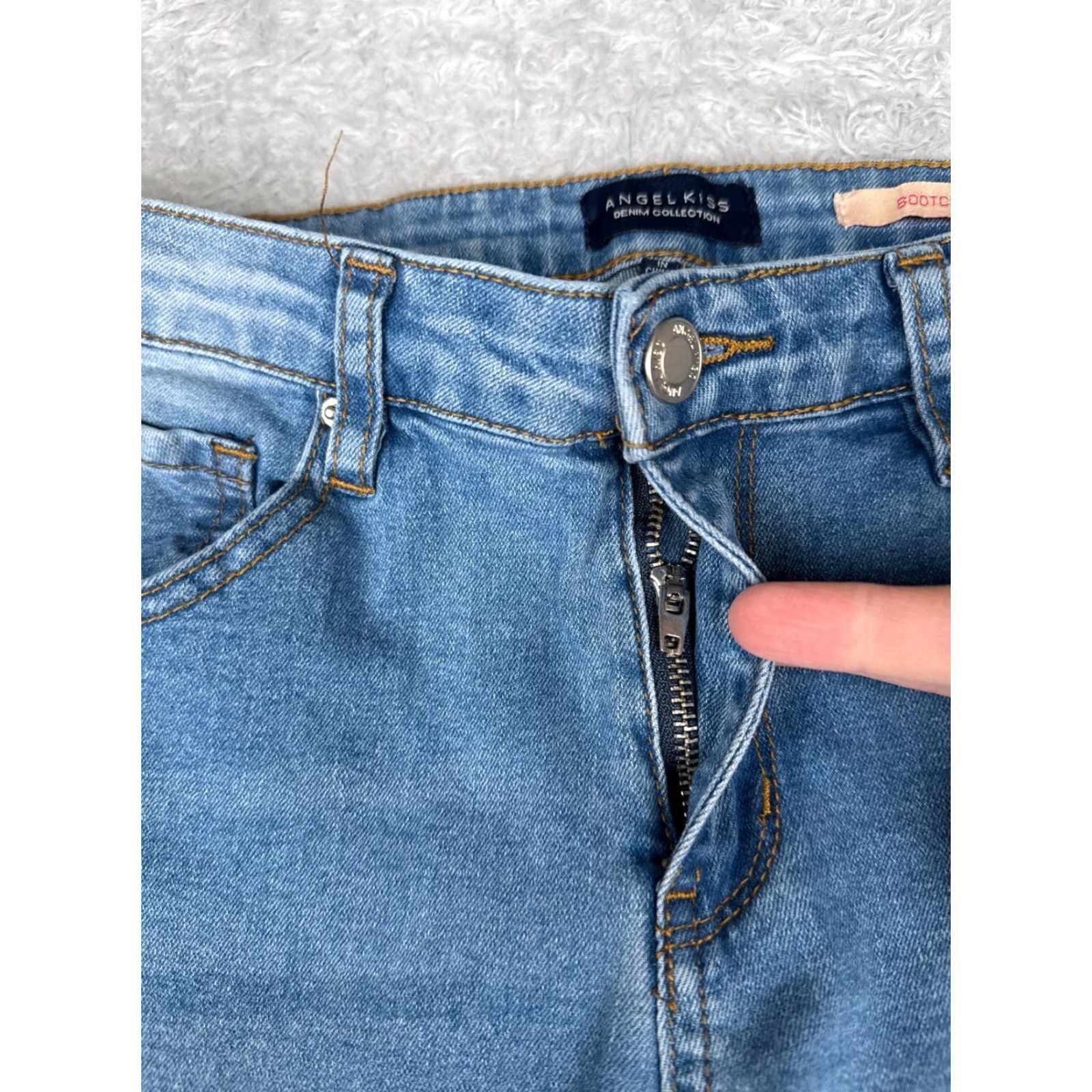 Vintage Angel Kiss Jeans Juniors 28x31 Blue Denim Bootcut Low Rise Cotton Blend Women's Jeans 5-Pocket Ø Size 30" / US 8 / IT 44 - 5 Thumbnail