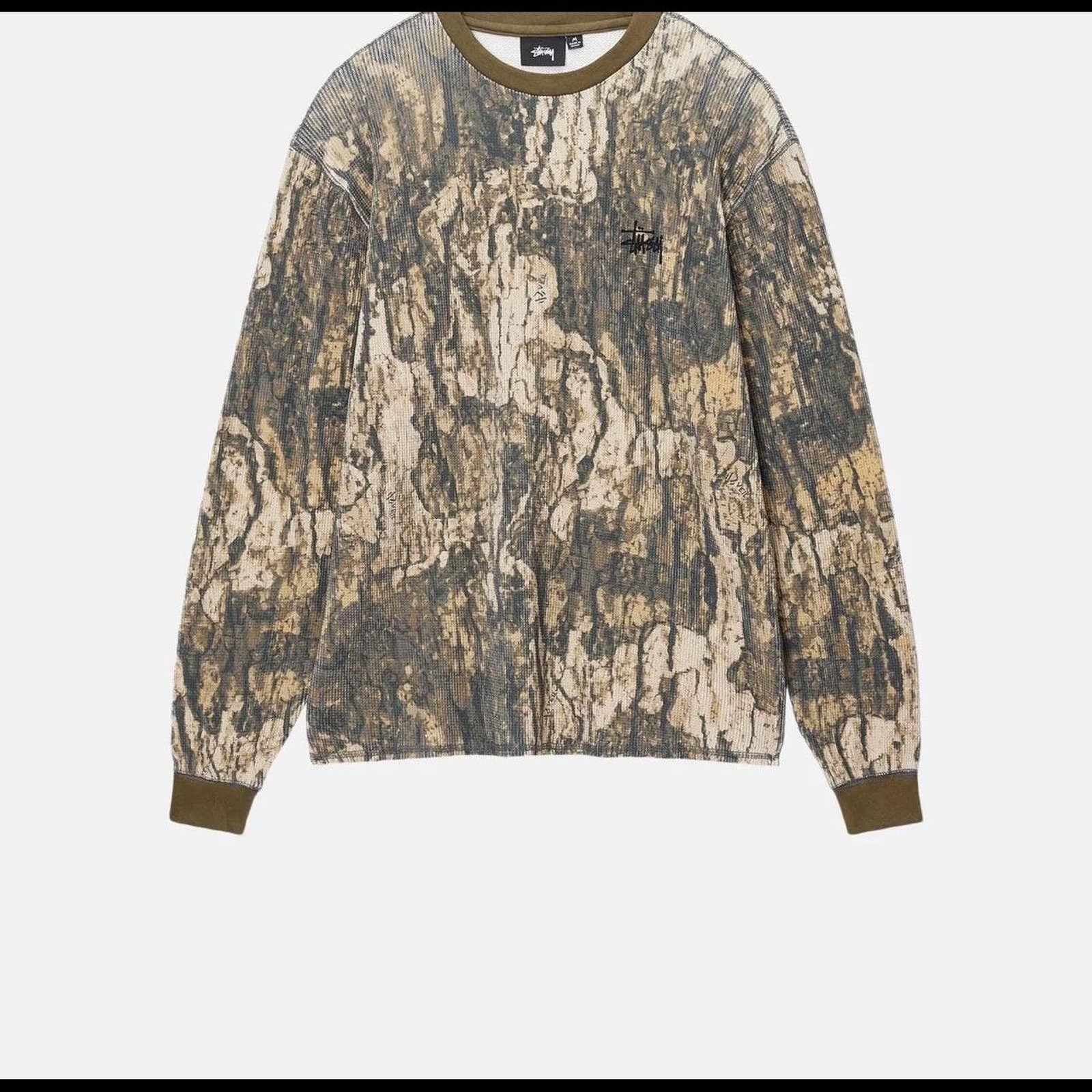 Stussy Mens Waffle Knit Shirt Long Sleeve Large Skateboarder